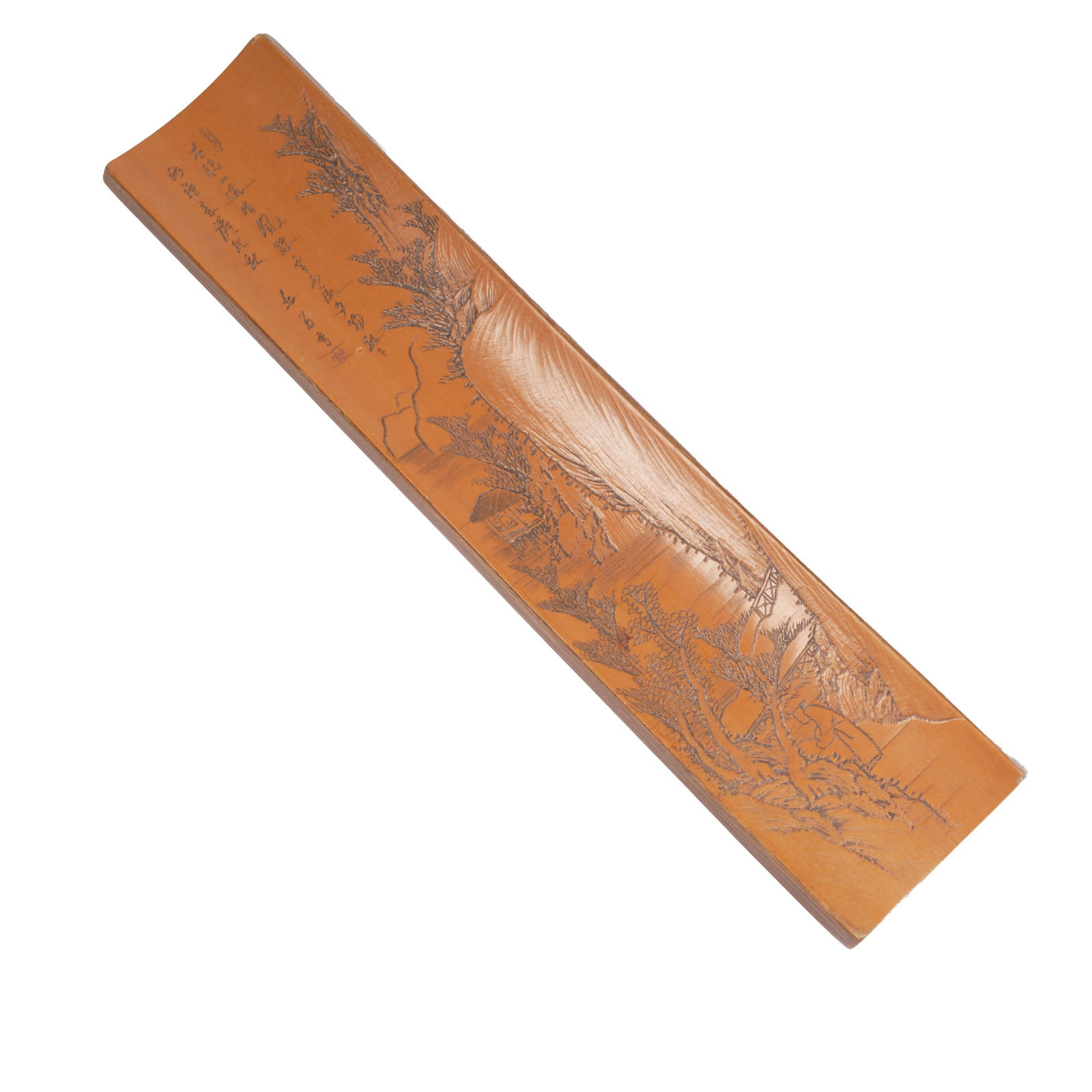 BAMBOO-CARVED LANDSCAPE AND FIGURE TEA TRAY, QING DYNASTY (1 of 8)