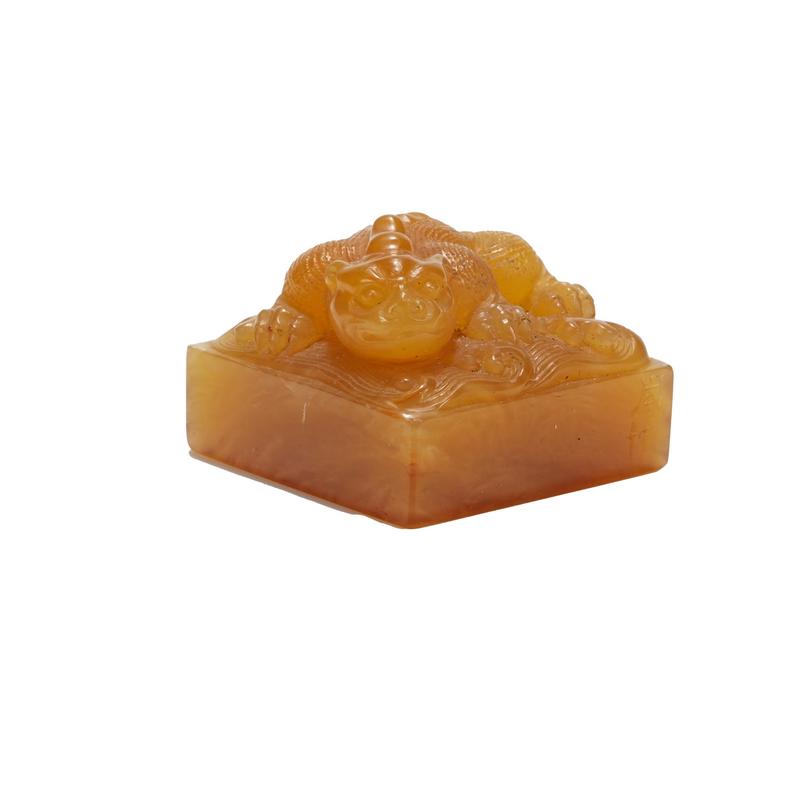 TIANHUANG STONE SEAL WITH AUSPICIOUS BEAST KNOB, QING DYNASTY (1 of 9)