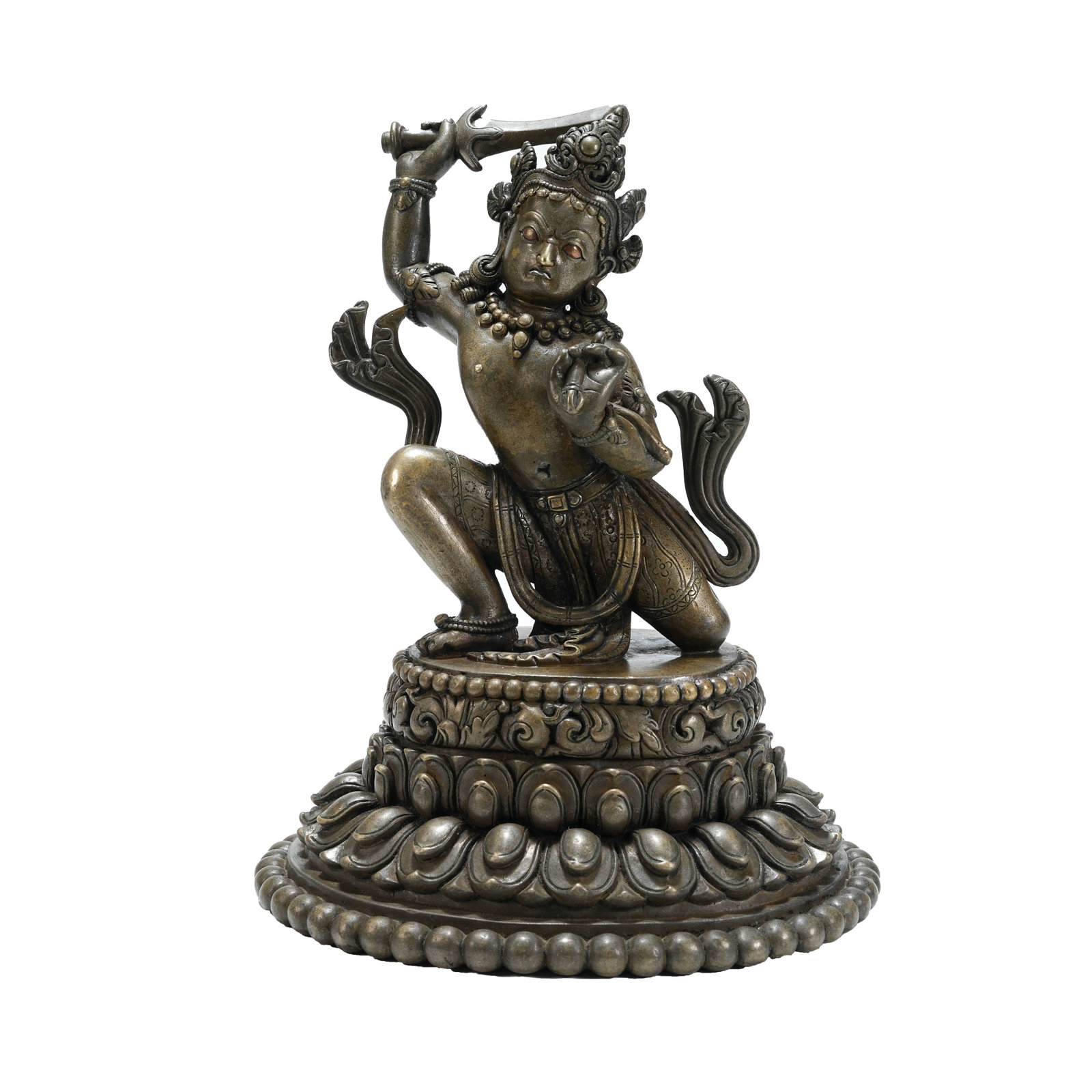 TIBETAN ALLOY BRONZE STATUE OF ACALA, 14TH-15TH CENTURY (1 of 9)
