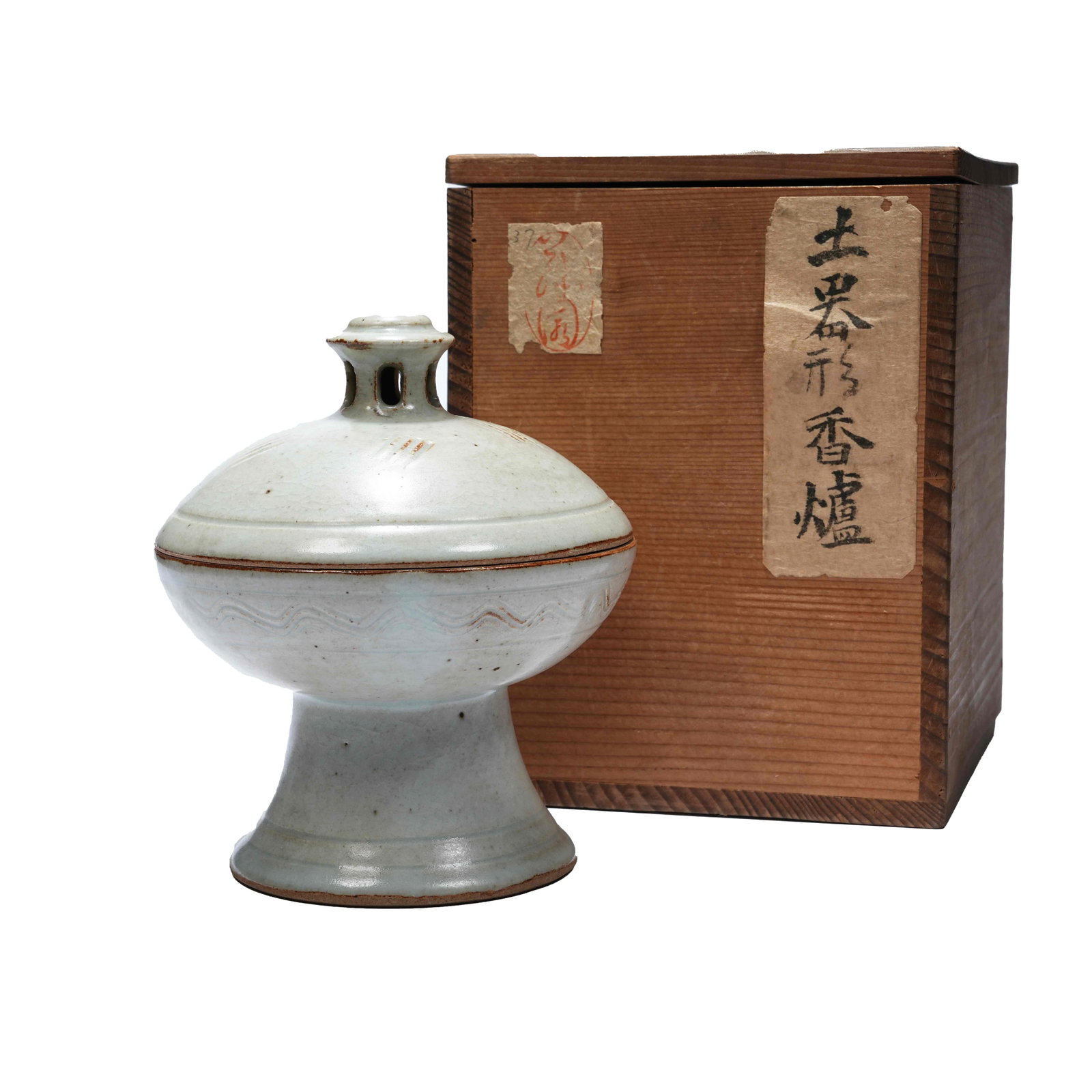 CELADON INCENSE BURNER, EARLY SHOWA PERIOD (1 of 9)