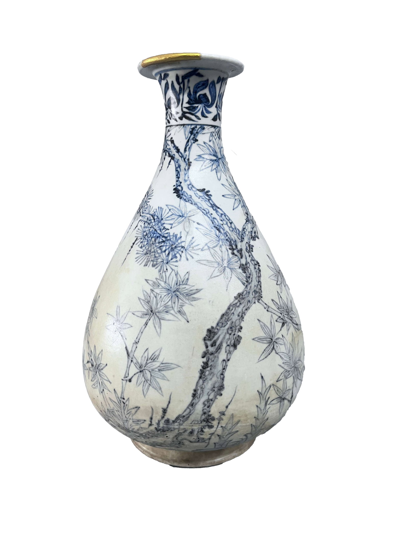 KORYO DYNASTY WHITE PORCELAIN BLUE AND WHITE YUHUCHUN VASE (1 of 6)