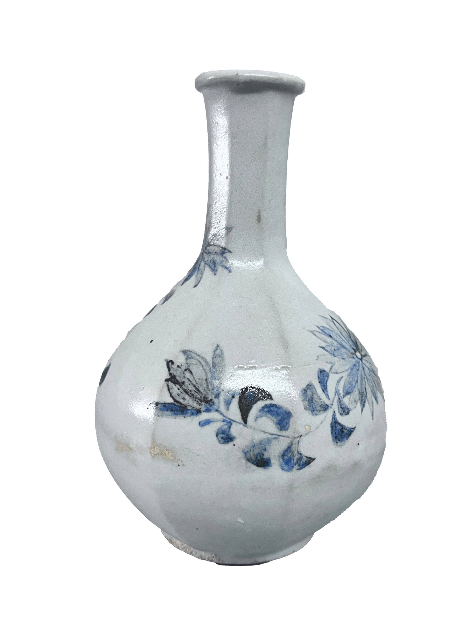 JOSEON WHITE PORCELAIN MELON-RIDGED VASE WITH FLORAL PATTERN (1 of 6)