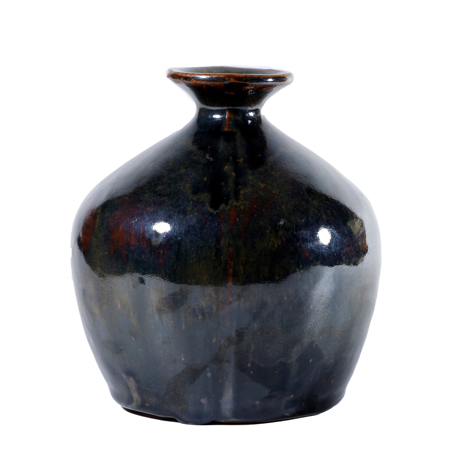 CIZHOU KILN BLACK GLAZED FLAMBE FLARED MOUTH VASE, SONG DYNASTY (1 of 9)