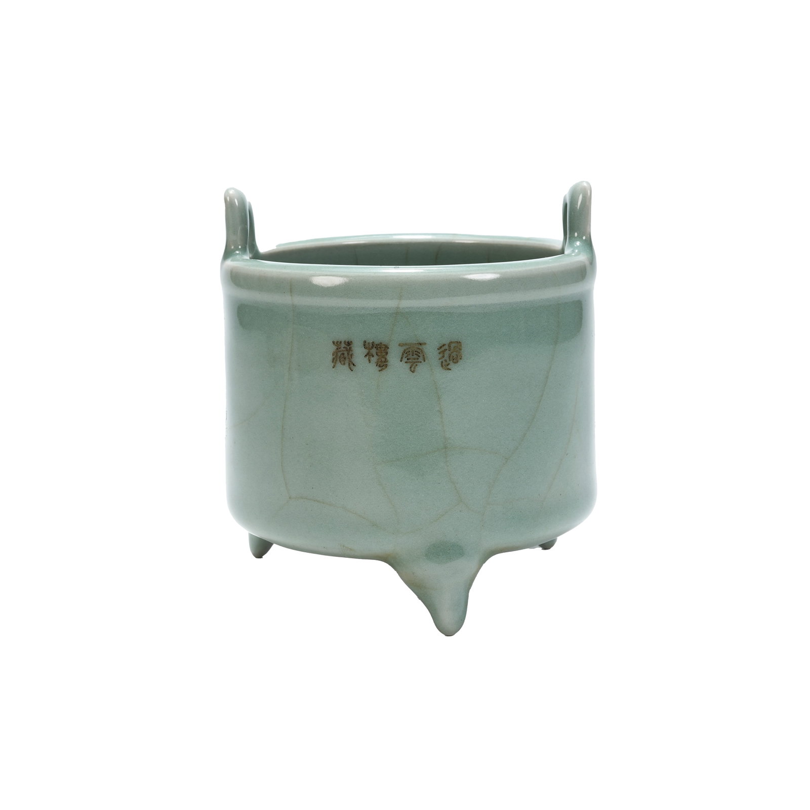 LONGQUAN KILN CELADON TRIPOD CENSER, FORMERLY COLLECTED BY GUOYUNLOU, SONG DYNASTY (1 of 9)
