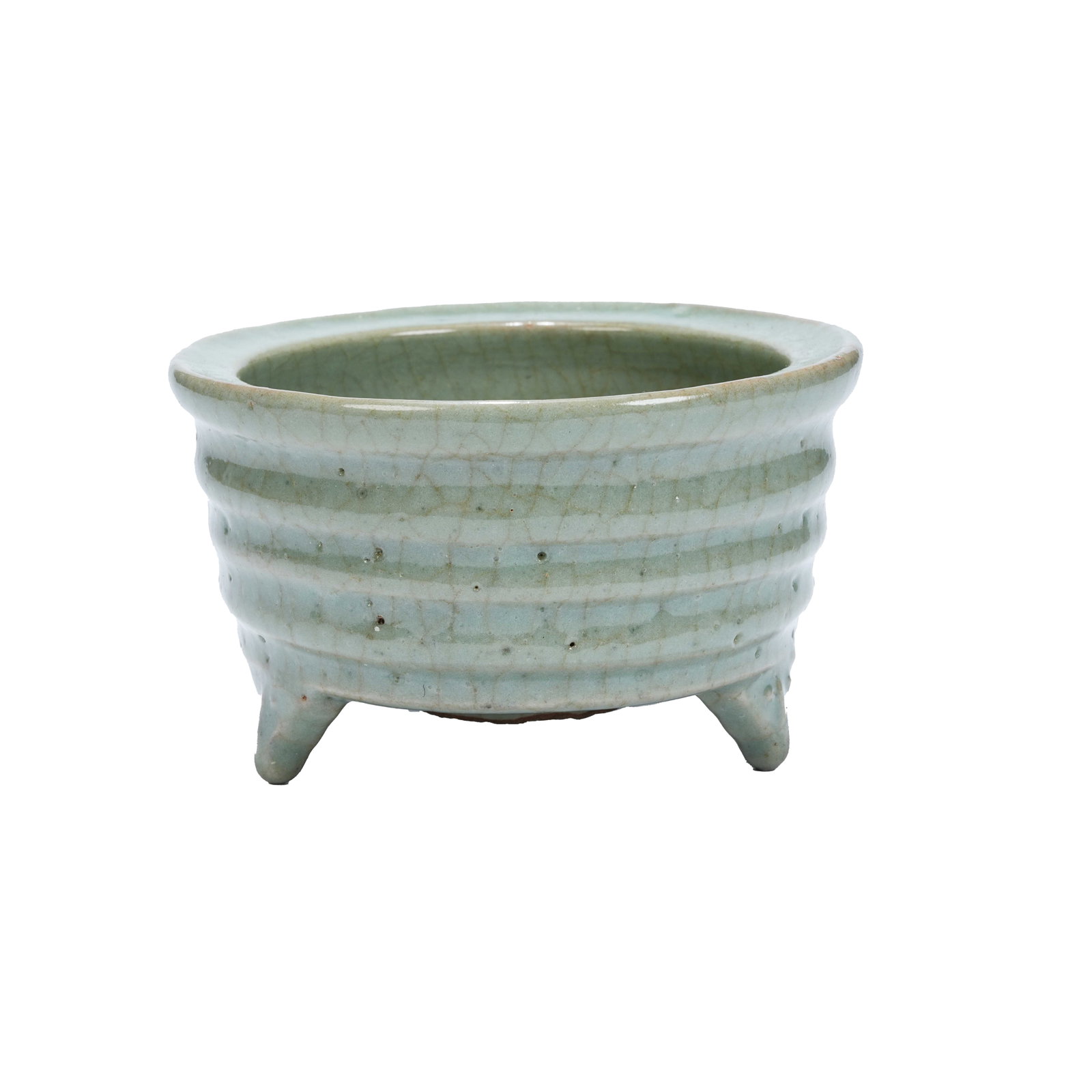 LONGQUAN KILN CELADON STRING-PATTERNED TRIPOD CENSER, SONG DYNASTY (1 of 9)