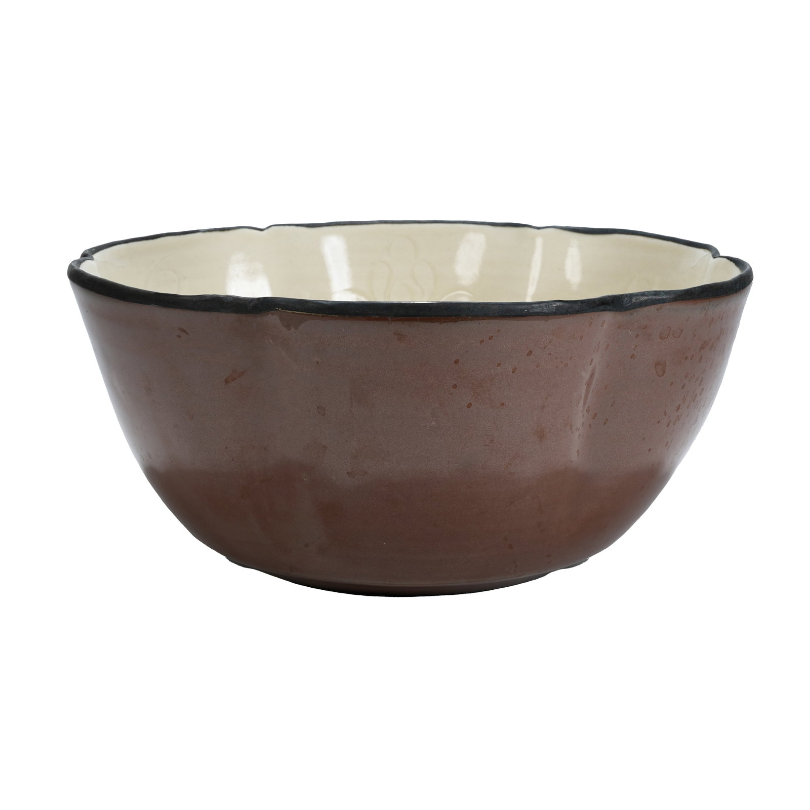REDDISH BROWN GLAZED OUTER AND WHITE GLAZED INNER SILVER-RIMMED CARVED BOWL, DING KILN, SONG DYNASTY (1 of 10)