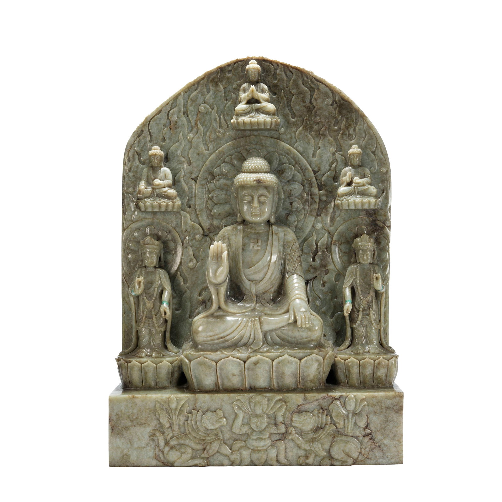HETIAN JADE BUDDHA STATUE WITH NIMBUS, LIAO AND JIN DYNASTIES (1 of 9)