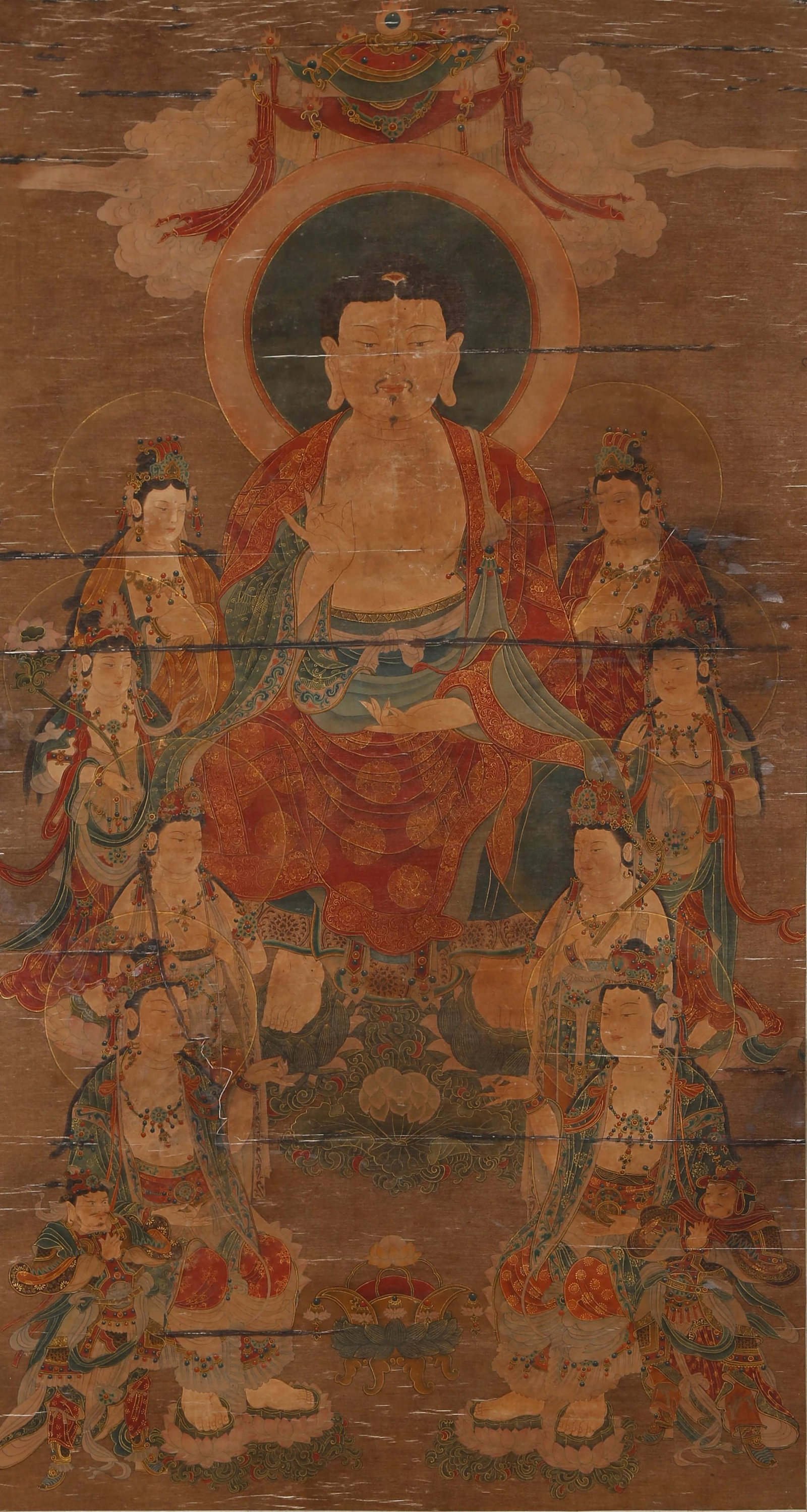 BUDDHA PAINTING SILK HANGING SCROLL ANONYMOUS SONG DYNASTY. (1 of 11)