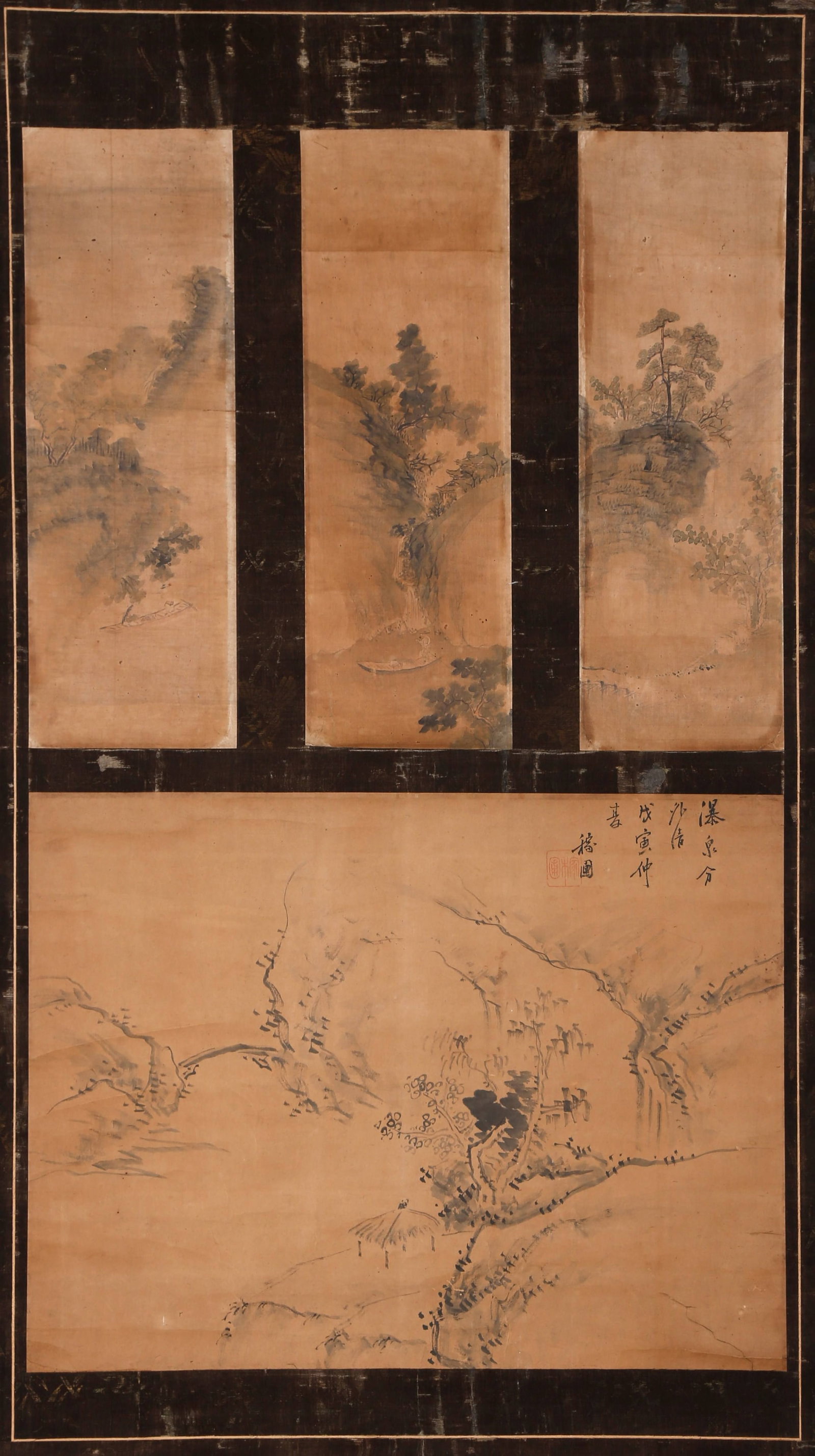 LANDSCAPE PAPER PAINTING BY JIANG JIAPU QING DYNASTY.江稼圃 (1 of 11)