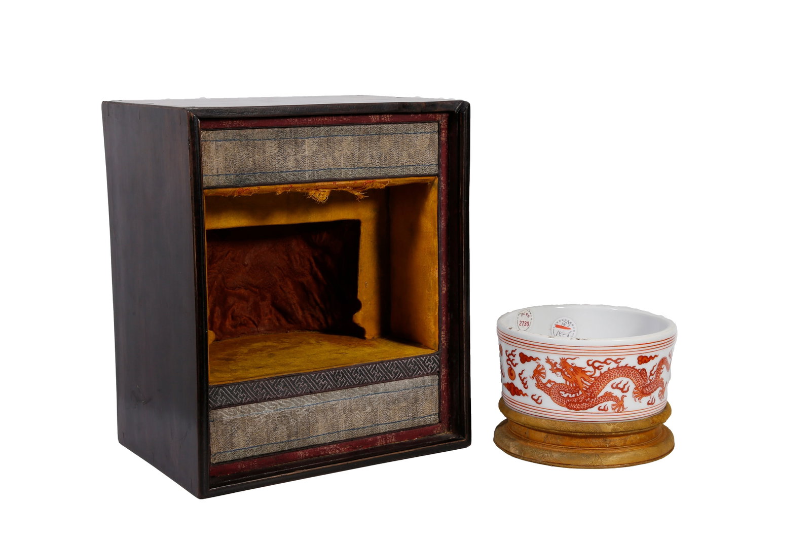IRON-RED WASHER WITH DOUBLE DRAGONS PLAYING PEARL PATTERN KANGXI PERIOD QING DYNASTY (1 of 9)