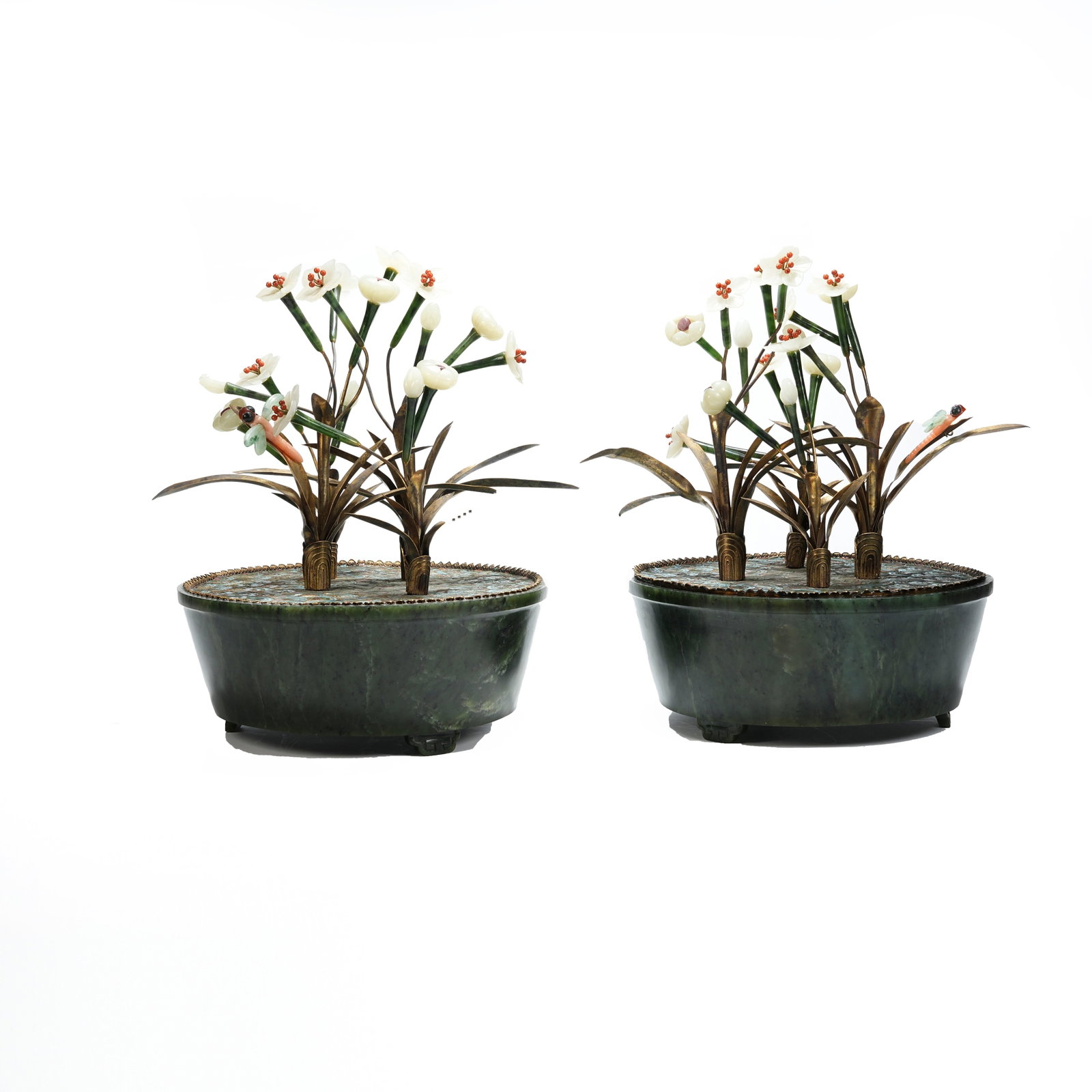JADEITE INLAID ORCHID BONSAI QING DYNASTY (1 of 12)