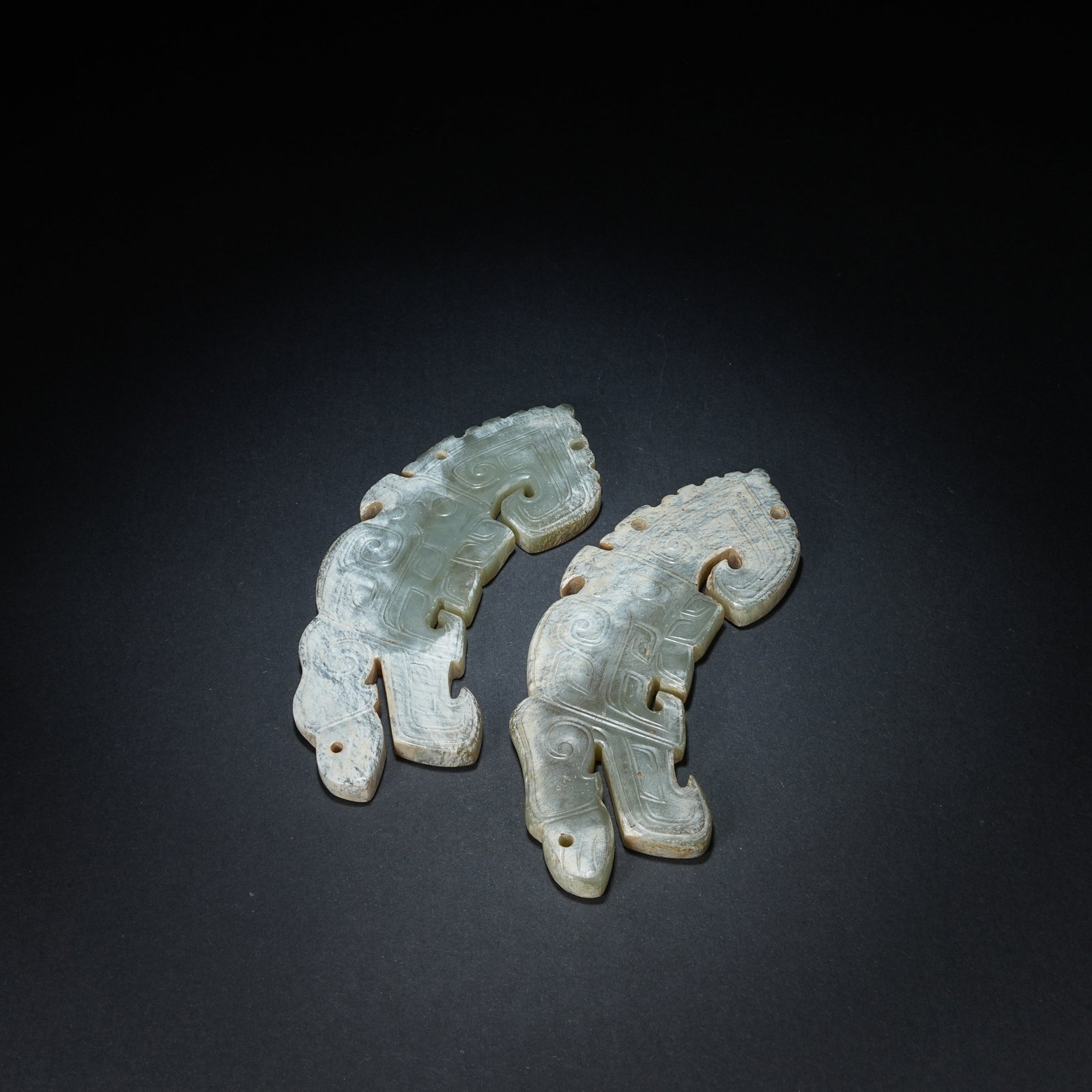 A SET OF ANCIENT JADE PHOENIX PENDANTS (1 of 11)