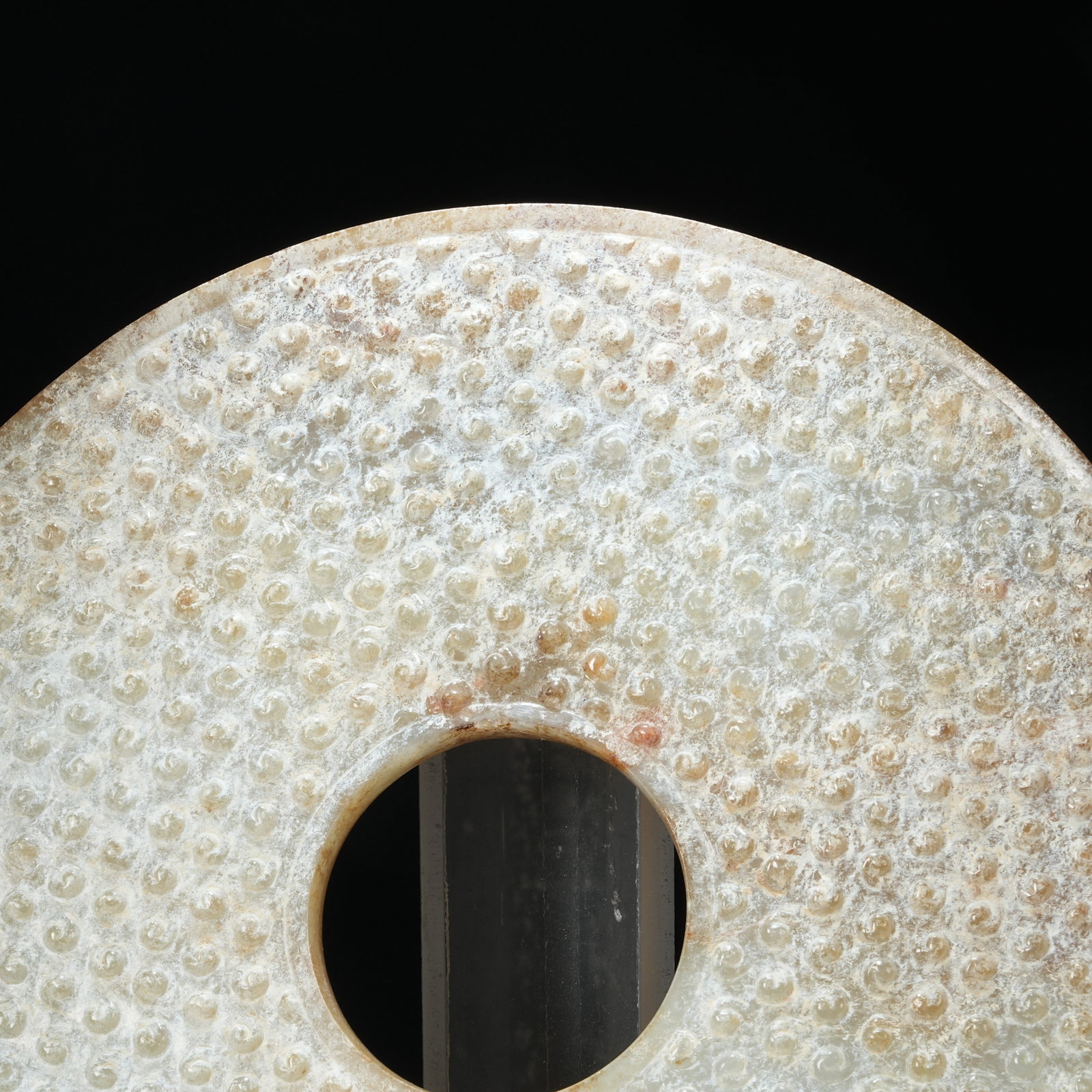 A ANCIENT JADE BI DISC WITH SCROLLED CLOUD PATTERN - 5