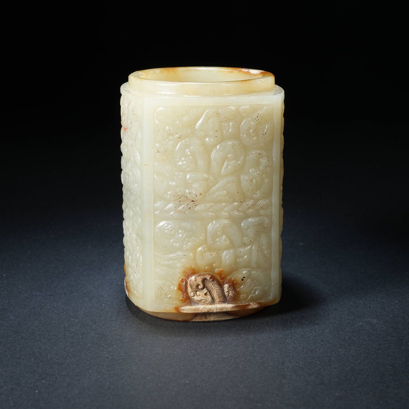 A ANCIENT JADE CONG WITH DRAGON PATTERN - 3