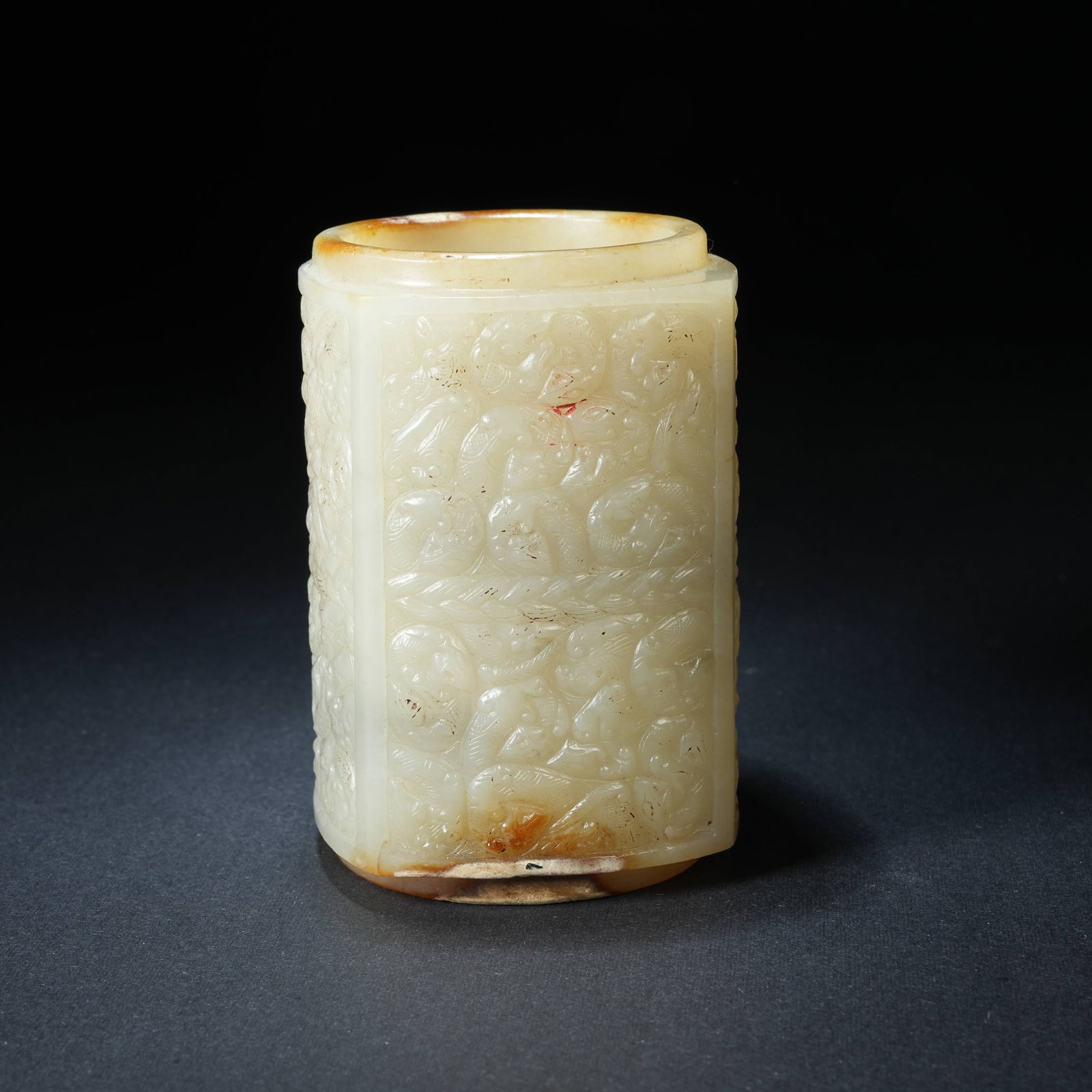 A ANCIENT JADE CONG WITH DRAGON PATTERN - 4