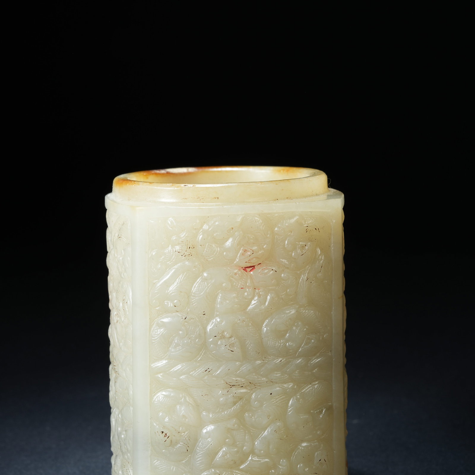 A ANCIENT JADE CONG WITH DRAGON PATTERN - 5
