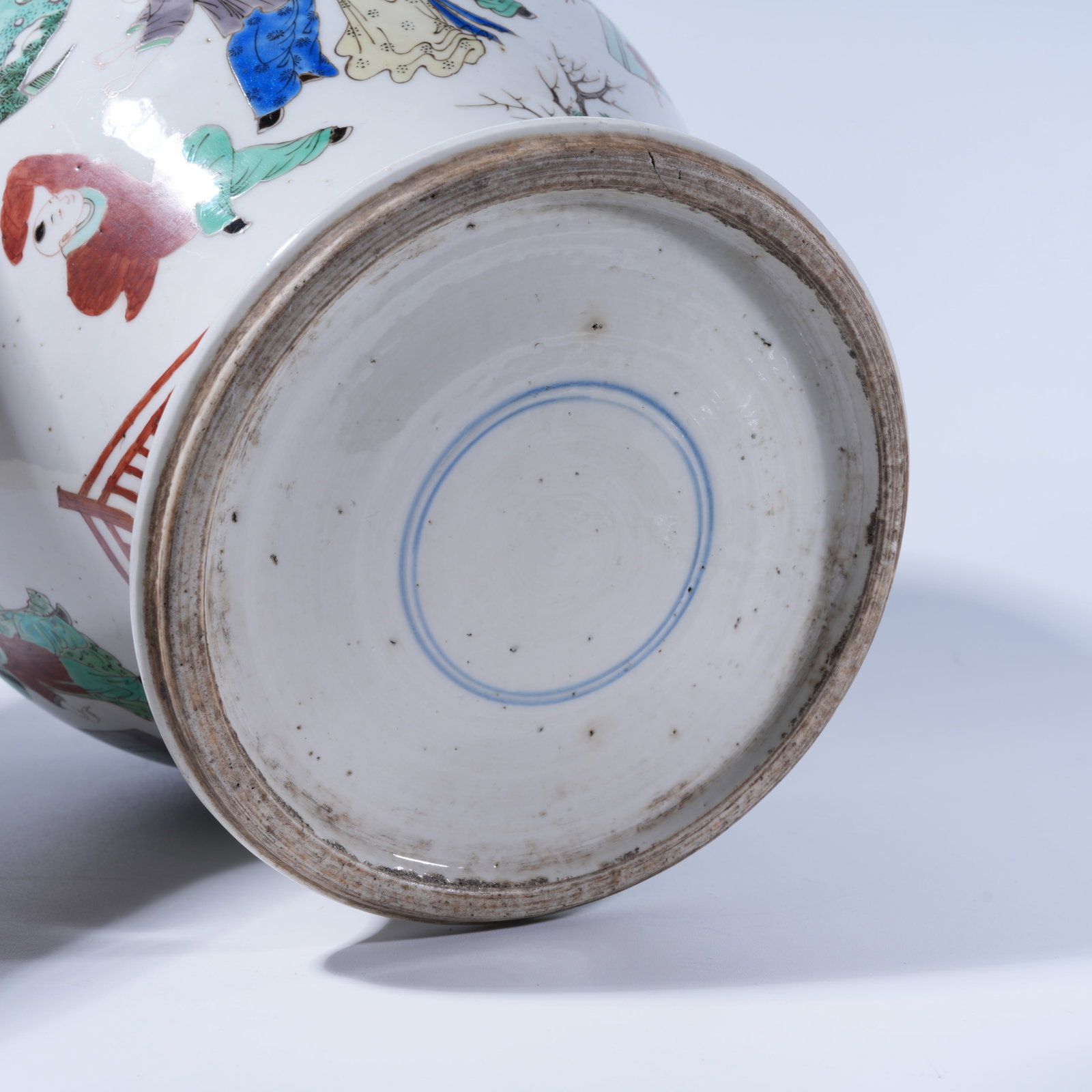 A WUCAI GENERAL JAR WITH COURTYARD TUTORIAL SCENE PATTERN - 9