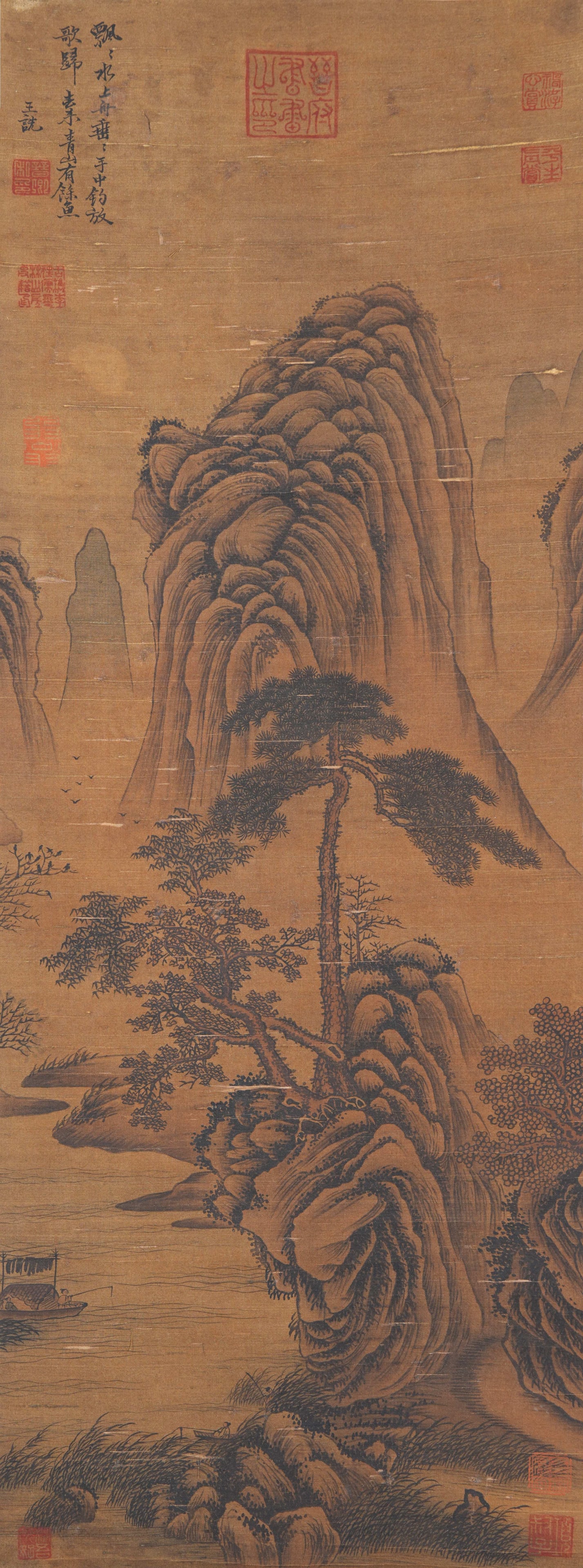 A LANDSCAPE PAINTING ON SILK BY WANG SHEN.王詵 (1 of 12)