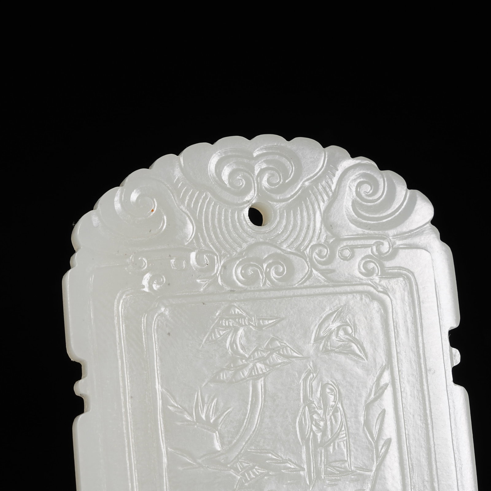 A HETIAN JADE FIGURE PATTERN PLAQUE - 2