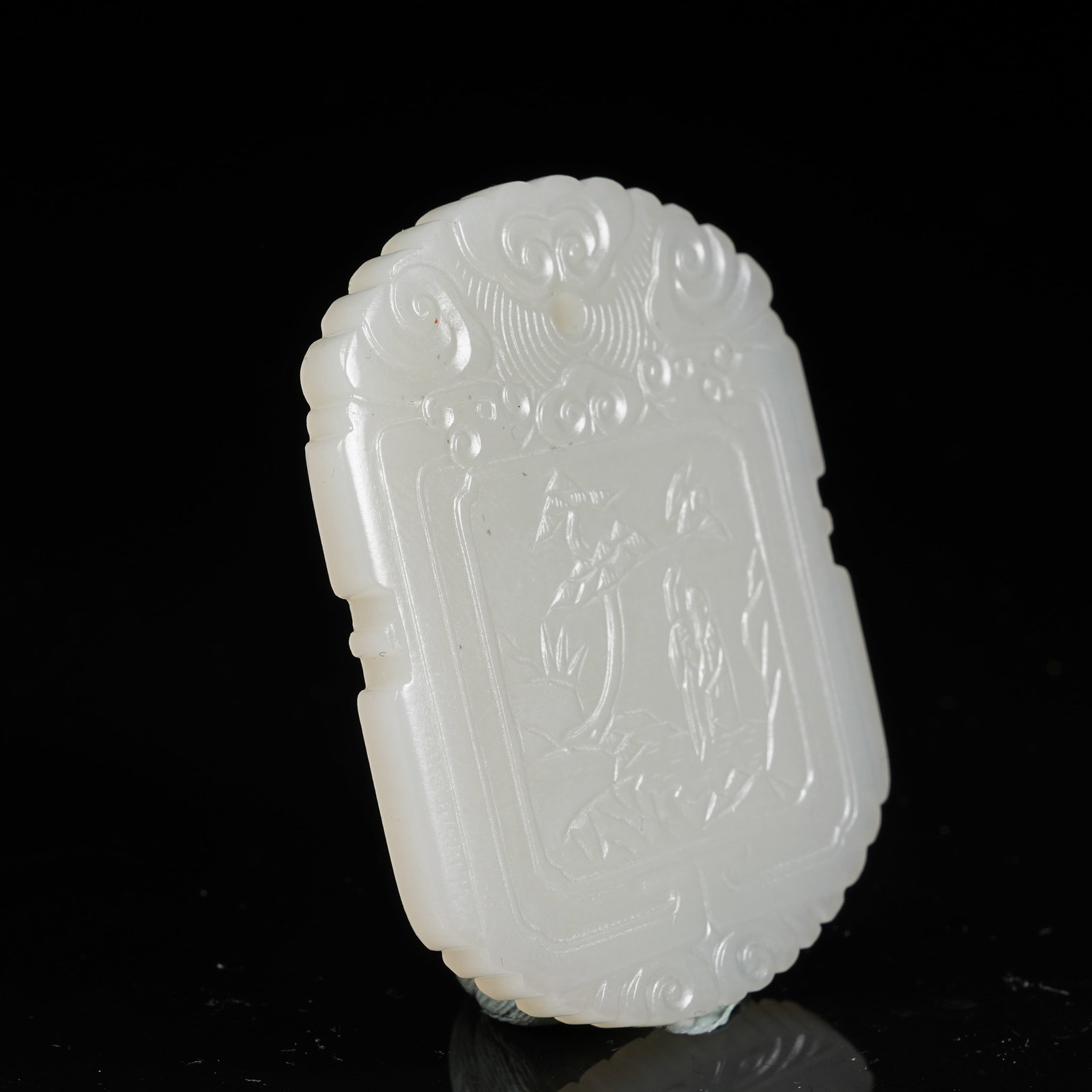 A HETIAN JADE FIGURE PATTERN PLAQUE - 4