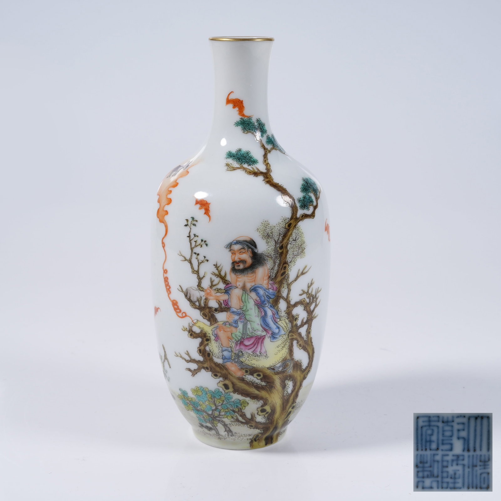 A FALANGCAI APPRECIATION VASE WITH ARHAT PATTERN (1 of 9)