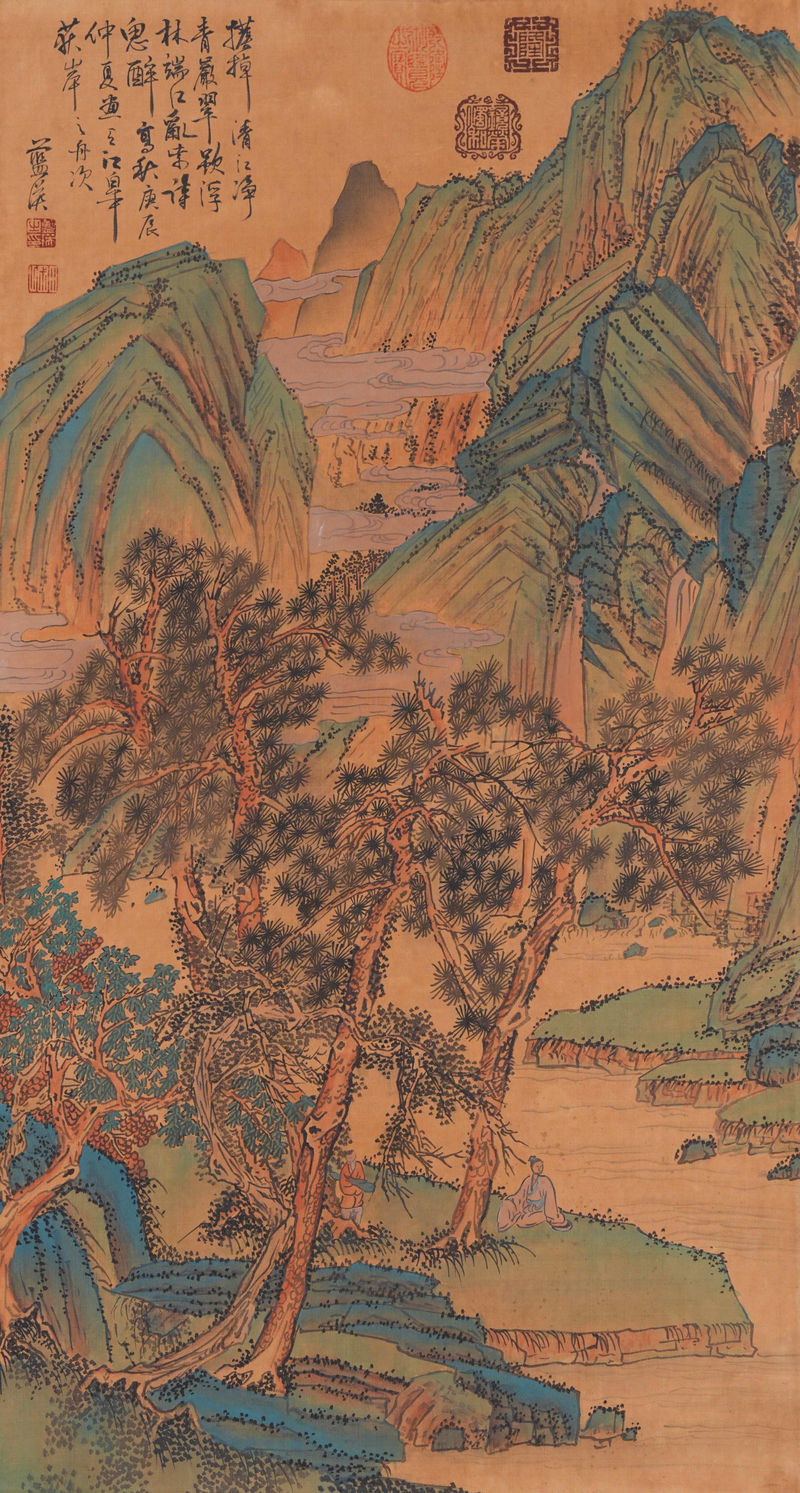 A LANDSCAPE PAINTING ON SILK BY LAN YING.藍瑛 (1 of 10)