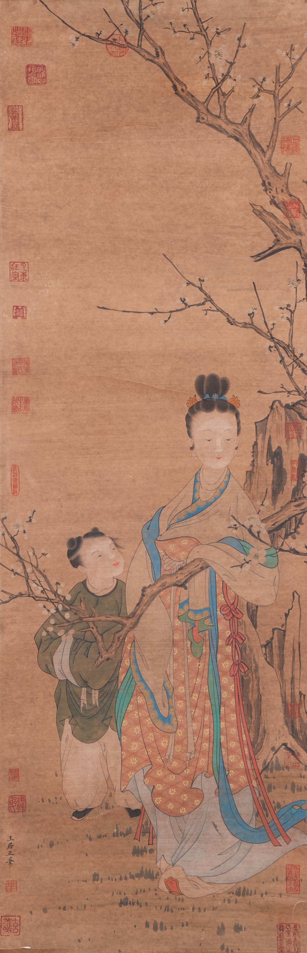 A FIGURE PAINTING ON PAPER BY WANG JUZHENG.王居正: Figure Painting on Paper by Wang Juzheng.王居正