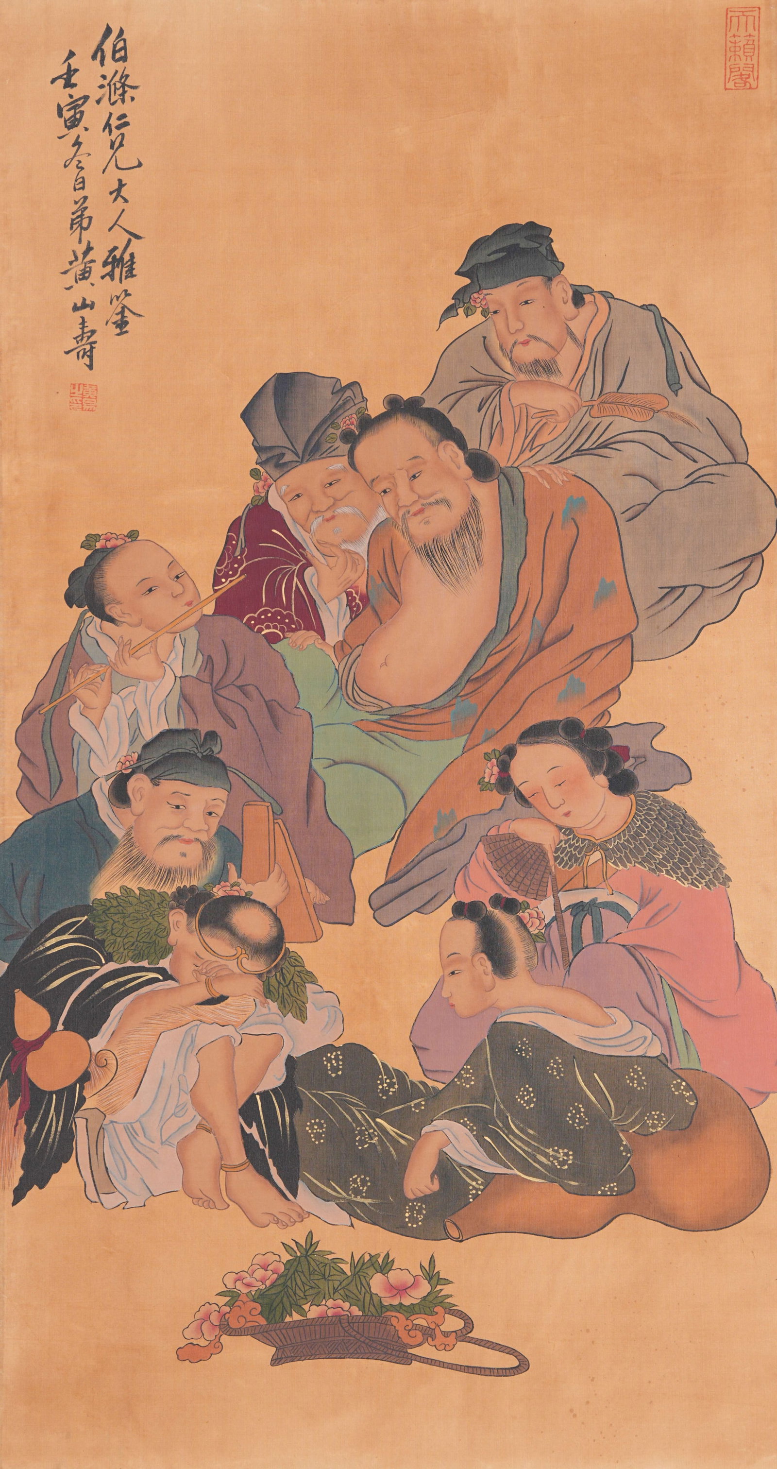 A FIGURE PAINTING ON SILK BY HUANG SHANSHOU.黃山壽 (1 of 10)