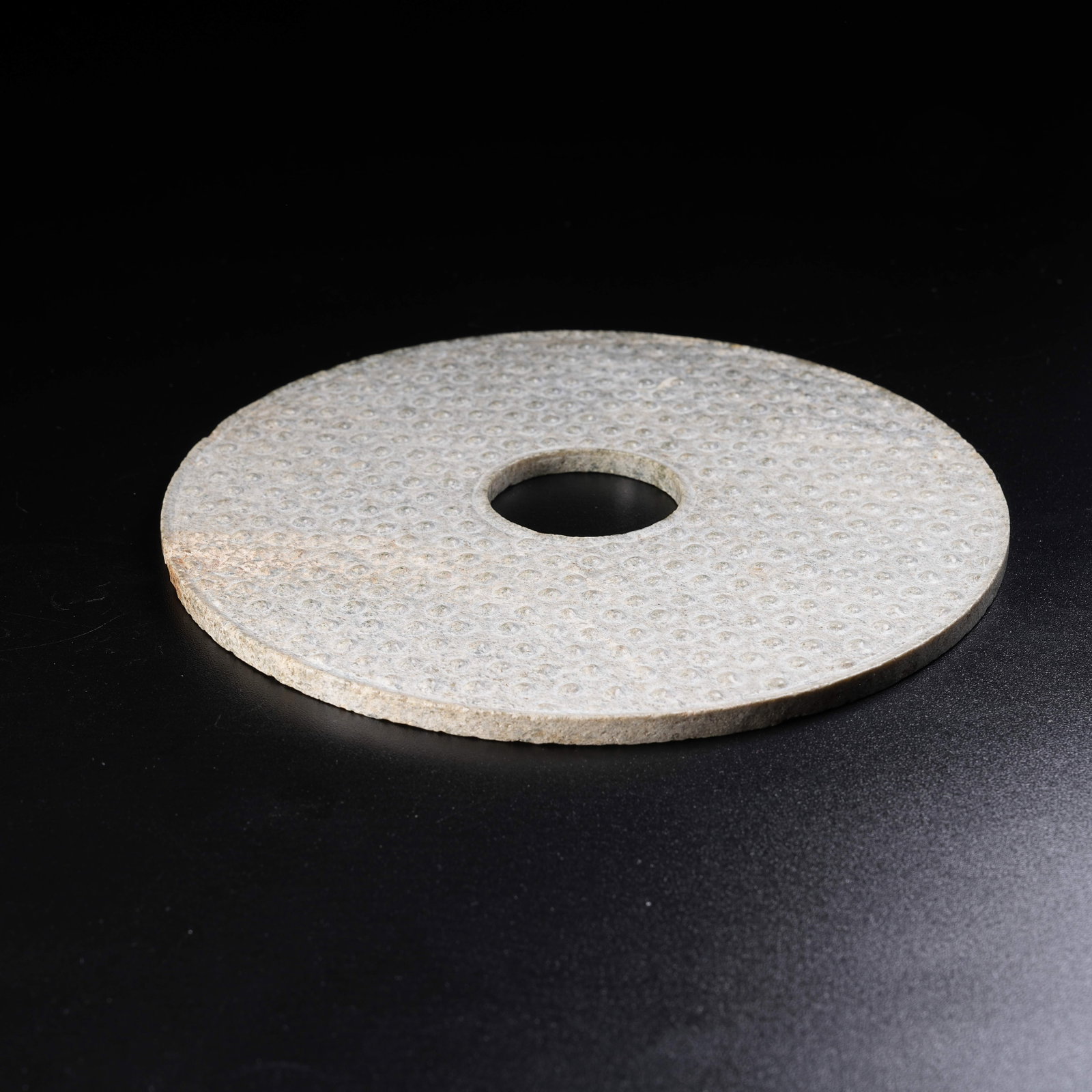 A ANCIENT JADE BI DISC WITH HOOKED CLOUD PATTERNS - 5