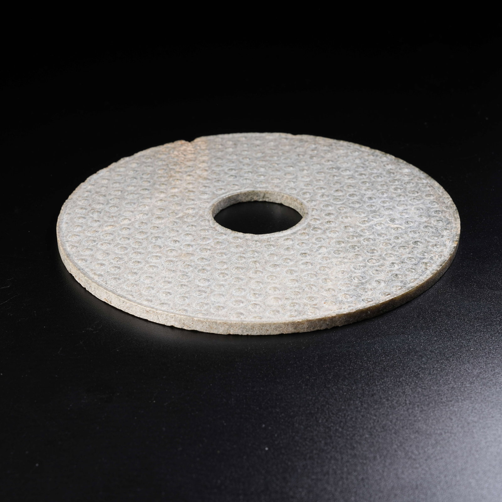 A ANCIENT JADE BI DISC WITH HOOKED CLOUD PATTERNS - 6