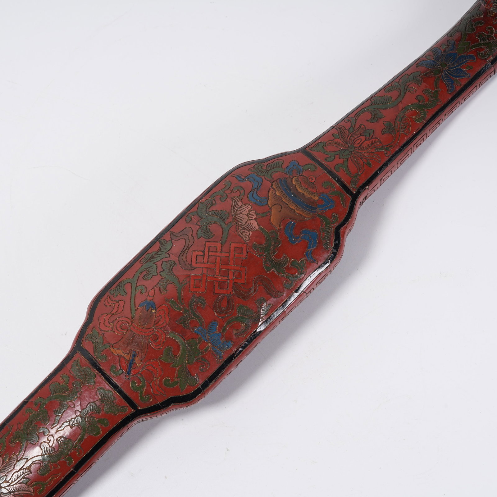 A COLORED LACQUER RUYI SCEPTER WITH DRAGON PATTERN - 3