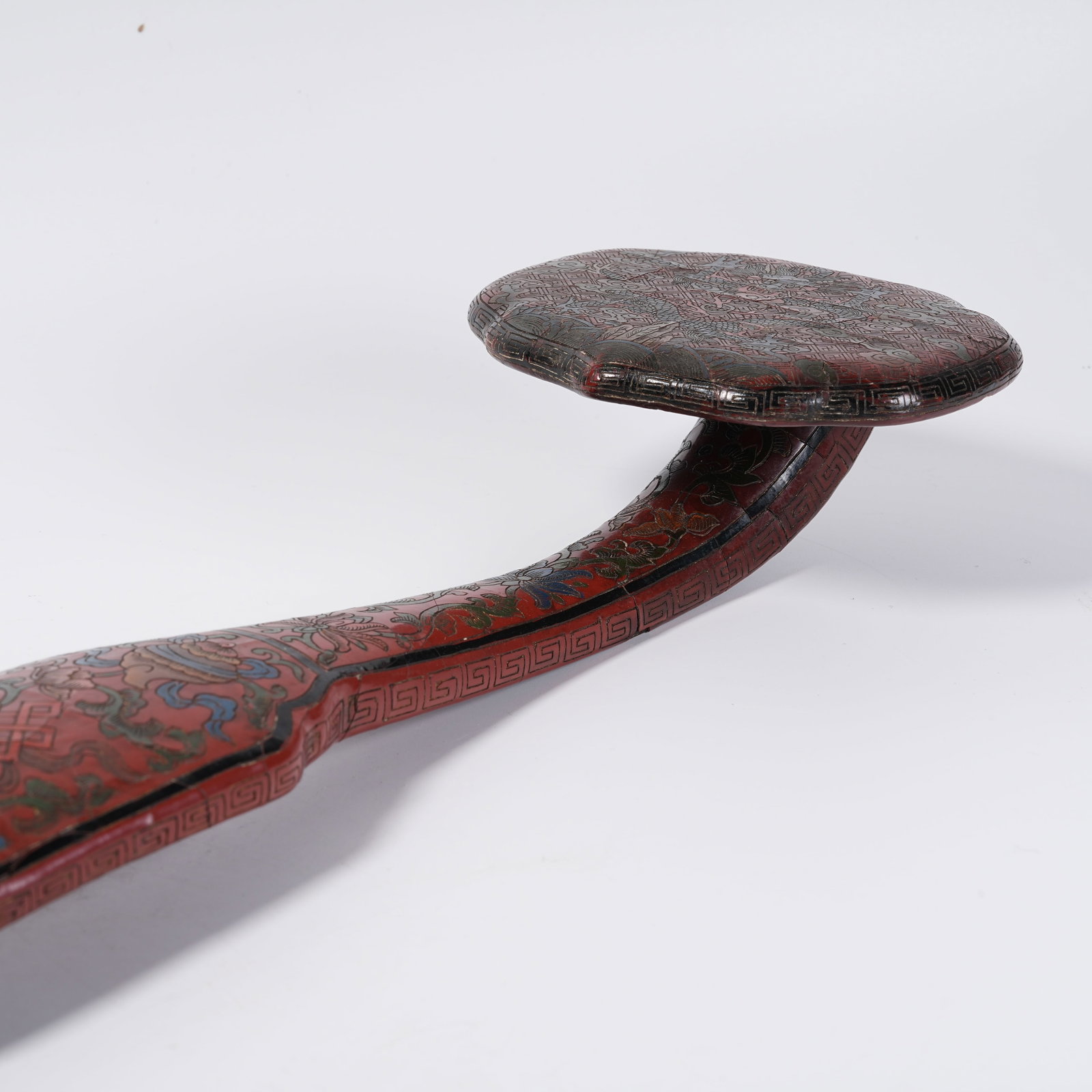 A COLORED LACQUER RUYI SCEPTER WITH DRAGON PATTERN - 5