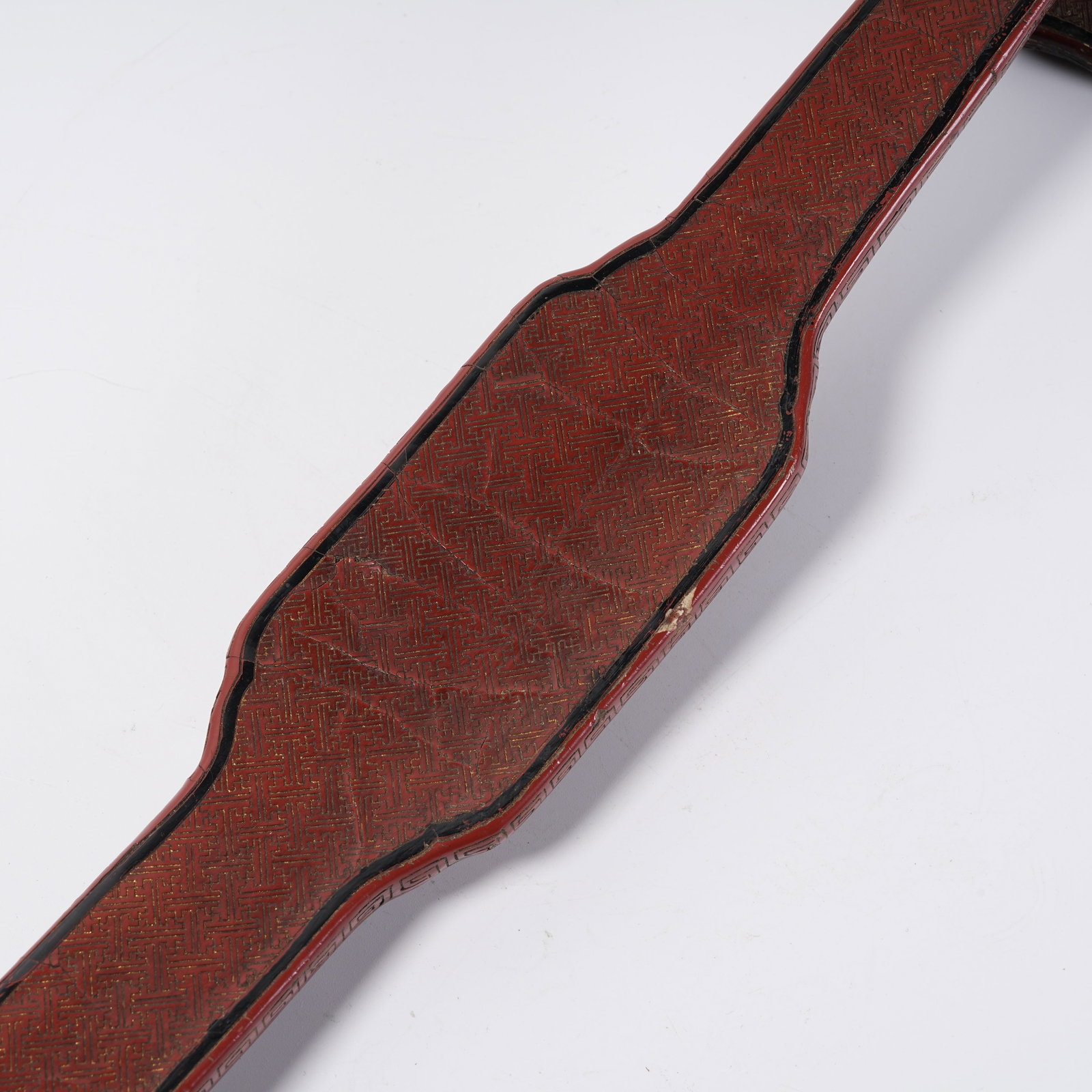A COLORED LACQUER RUYI SCEPTER WITH DRAGON PATTERN - 7