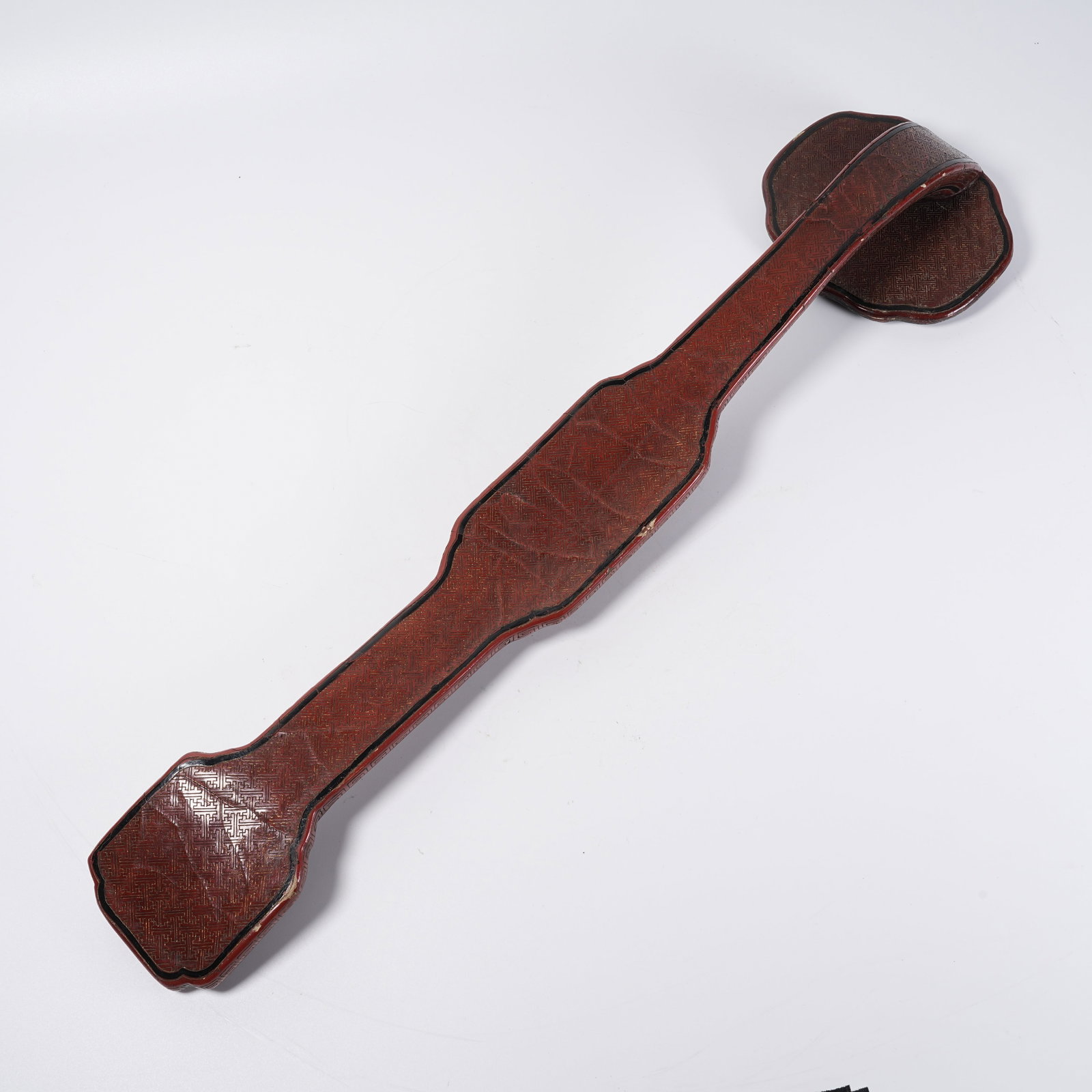 A COLORED LACQUER RUYI SCEPTER WITH DRAGON PATTERN - 8