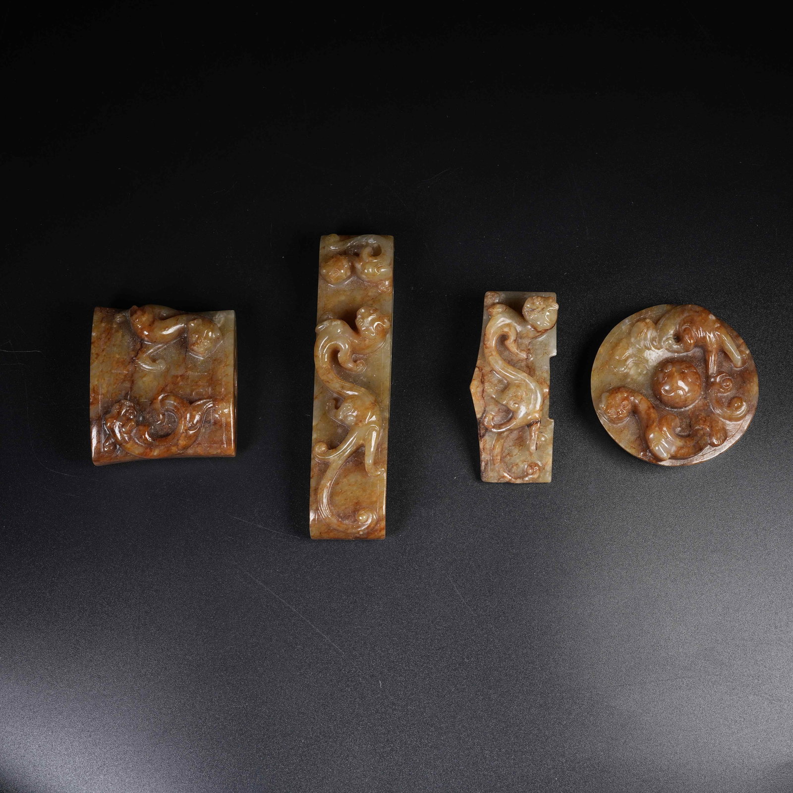 A SET OF ANCIENT JADE SWORD FITTINGS WITH CHI DRAGON PATTERN (1 of 8)