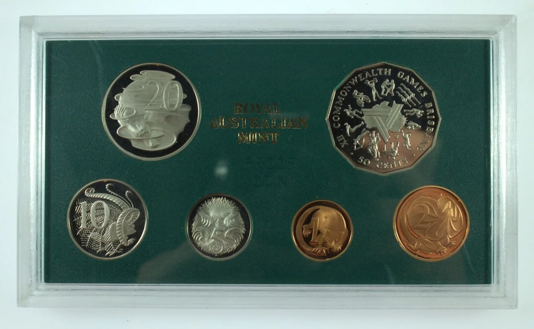 AUSTRALIA 1982 PROOF COIN SET FDC (6 COINS) (1 of 2)