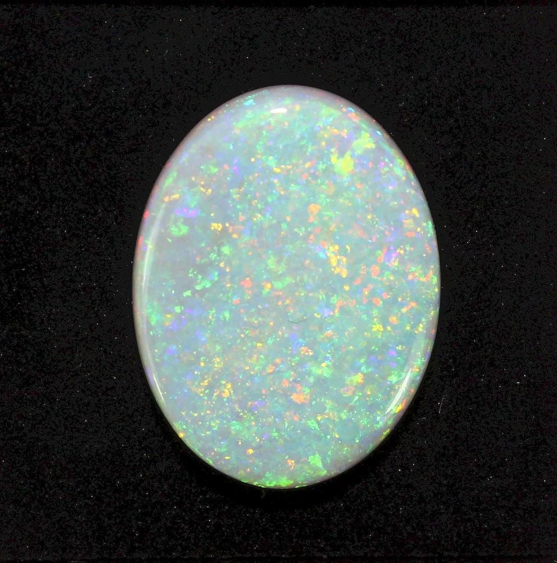 AUSTRALIAN OVAL-SHAPED SEMI-BLACK SOLID OPAL: Australian Oval-shaped Semi-Black Solid Opal