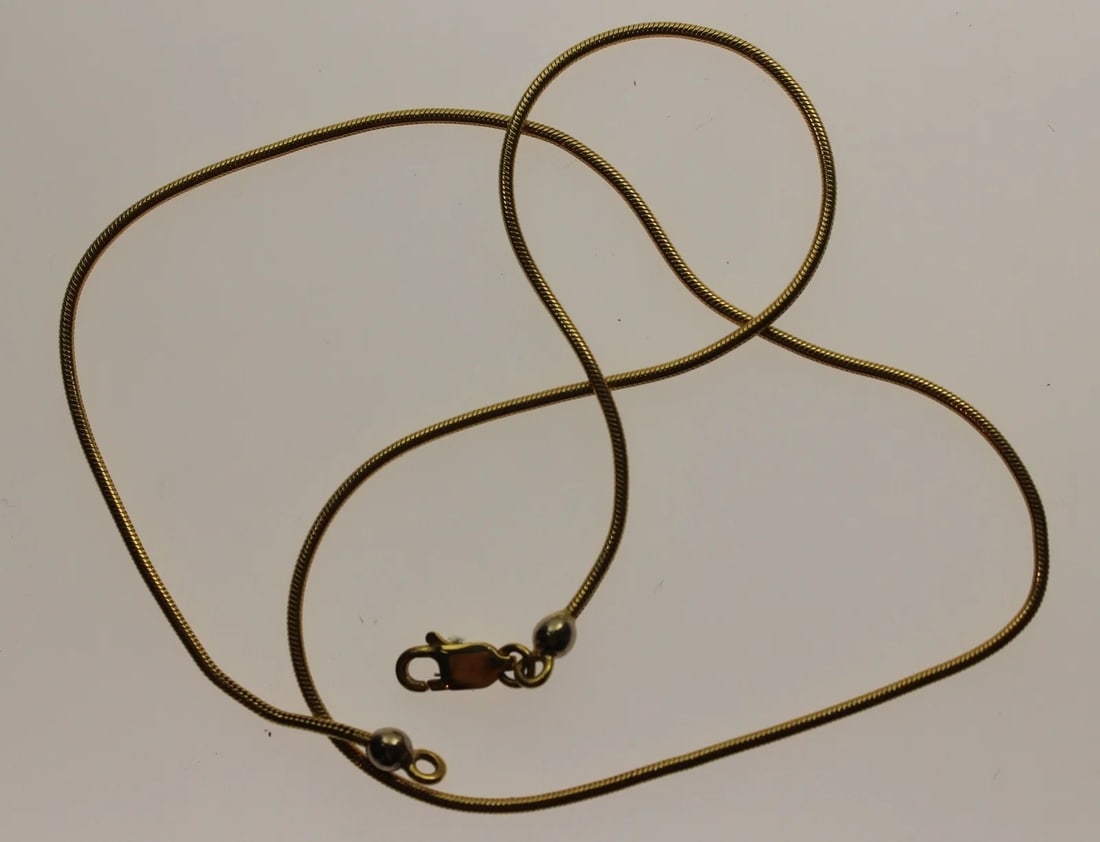 ITALIAN 18CT YELLOW GOLD SNAKE CHAIN (1 of 2)