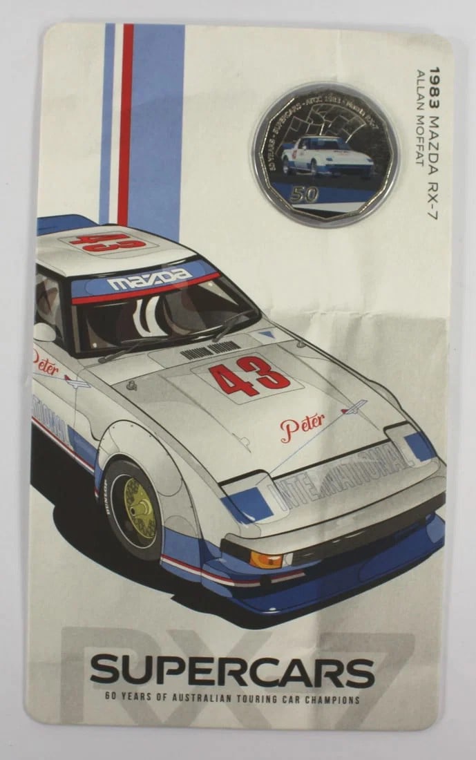 AUSTRALIA 2020 '1983 MAZDA RX-7' COLOURED 50C, UNCIRCULATED (1 of 2)