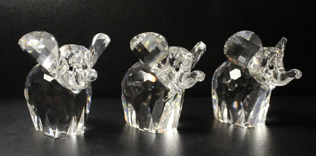 SWAROVSKI SILVER CRYSTAL ELEPHANT (TRIO) (1 of 2)