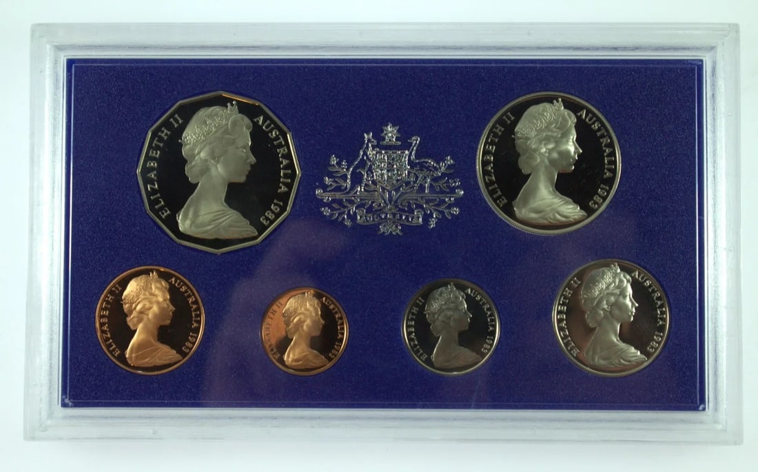 AUSTRALIA 1983 PROOF COIN SET FDC (6 COINS) (1 of 2)