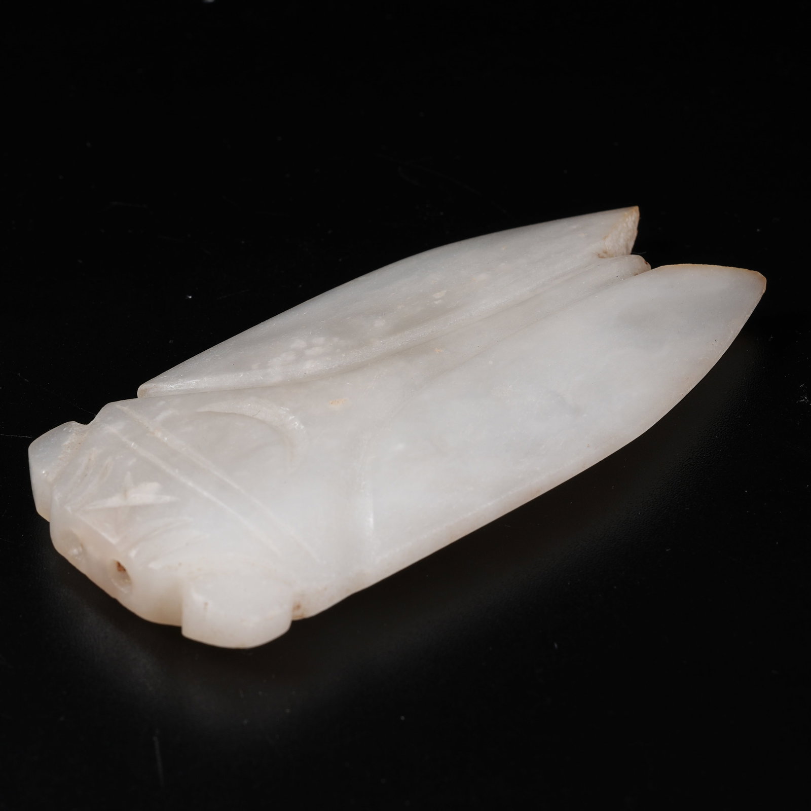 A HETIAN JADE CICADA: Hetian Jade Cicada