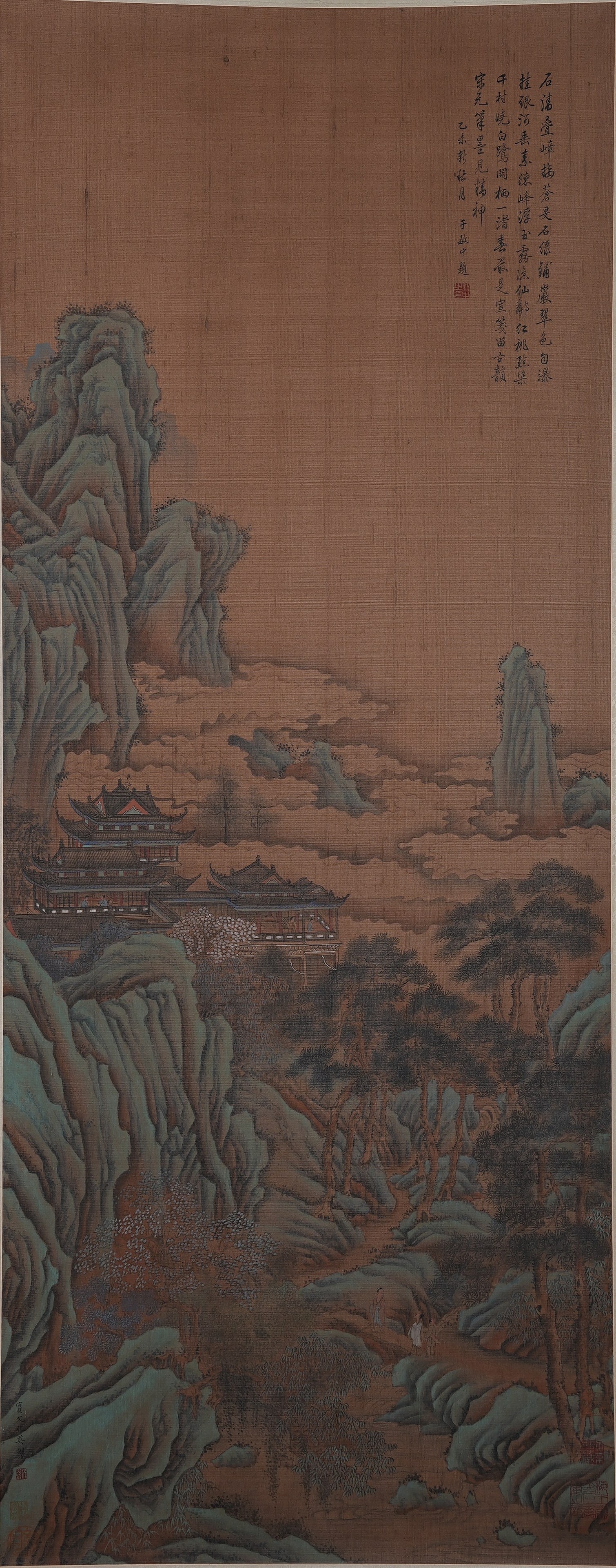 A LANDSCAPE AND PAVILION PAINTING ON SILK BY QIU YING.仇英 (1 of 10)