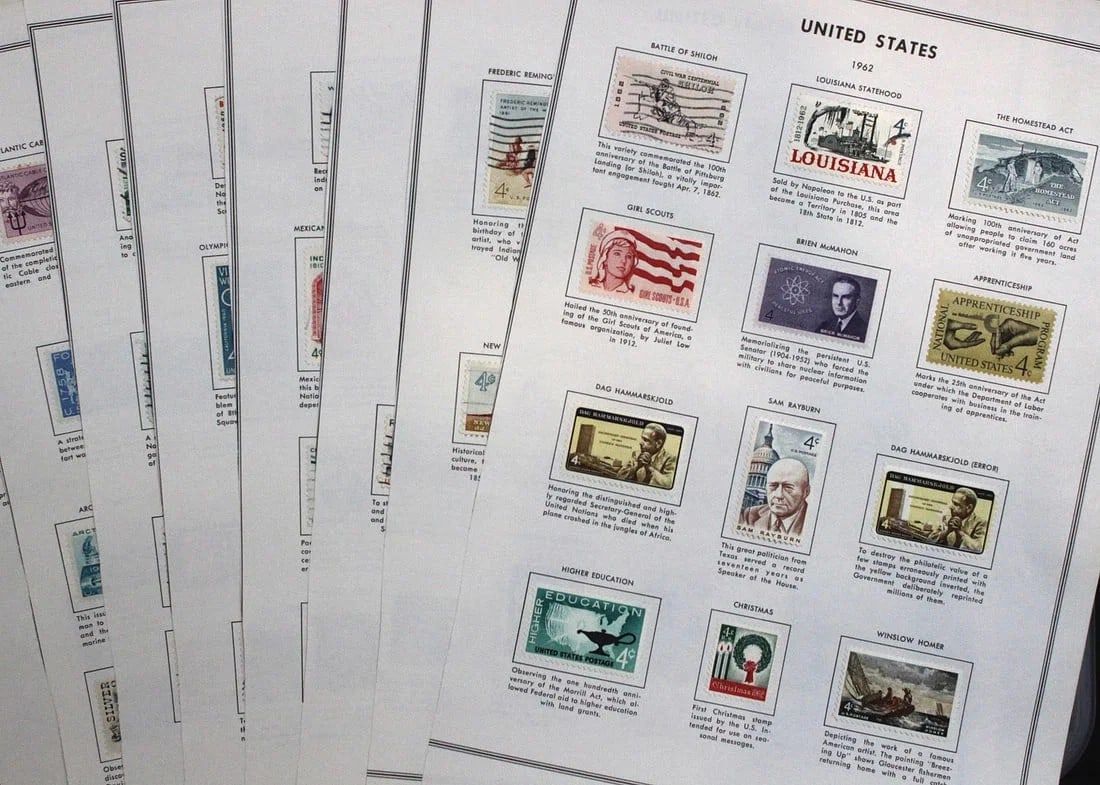 U.S.A. SELECTION OF STAMPS ISSUED BETWEEN 1958 - 1962, (100 STAMPS) (1 of 1)