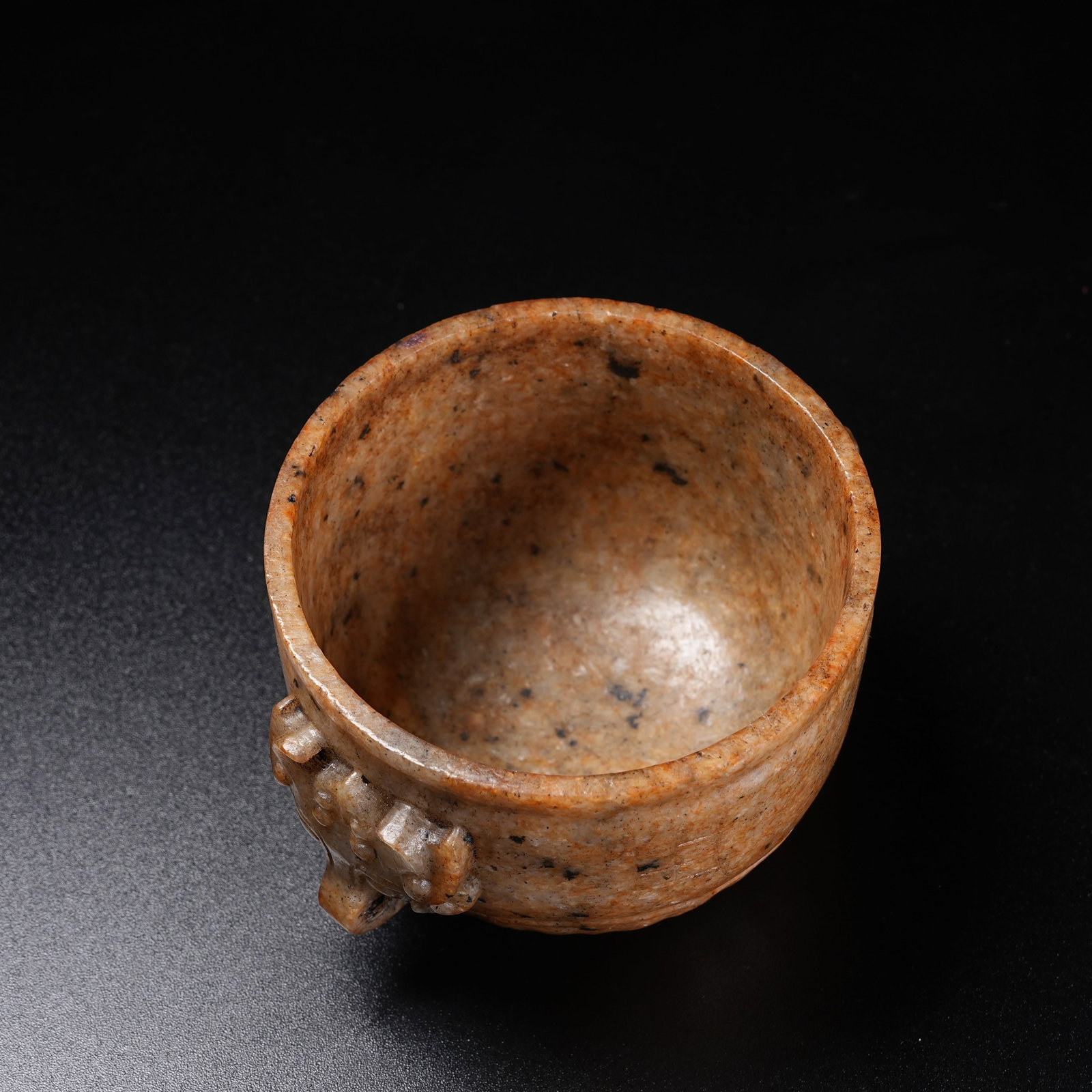 A ARCHAIC JADE CUP WITH BEAST EARS - 8