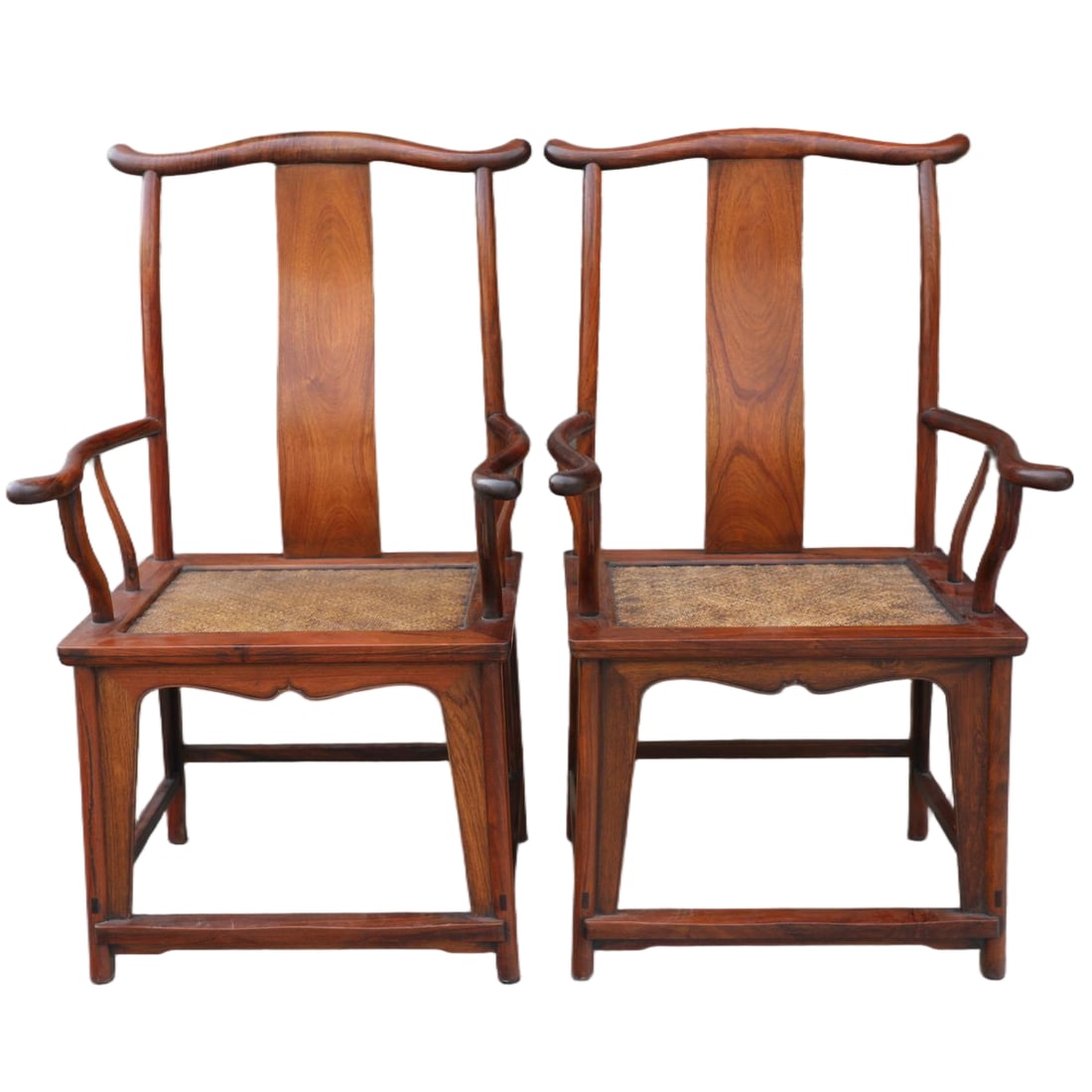 A PAIR OF FOUR-PROTRUDING OFFICIAL HAT ARMCHAIRS WITH MAT SURFACE PADAUK (1 of 6)