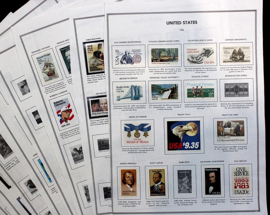 U.S.A. SELECTION OF STAMPS ISSUED BETWEEN 1981 - 1985, MINT CONDITION (216 STAMPS) (1 of 1)