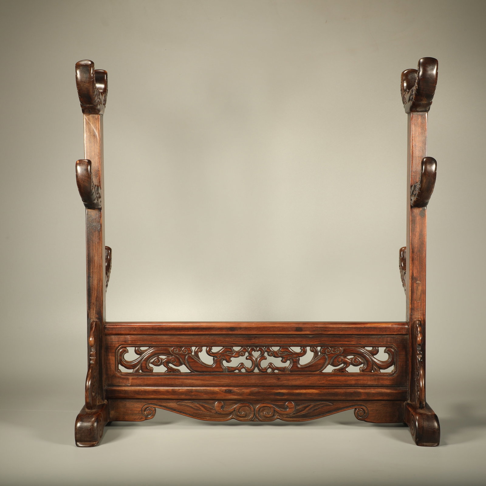 A PADAUK STAND CARVED WITH DRAGON PATTERNS (1 of 6)