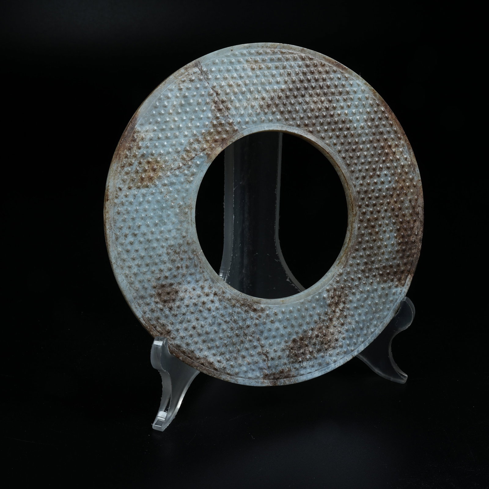 A ANCIENT JADE BI DISC WITH CANE GRAIN PATTERNS (1 of 10)