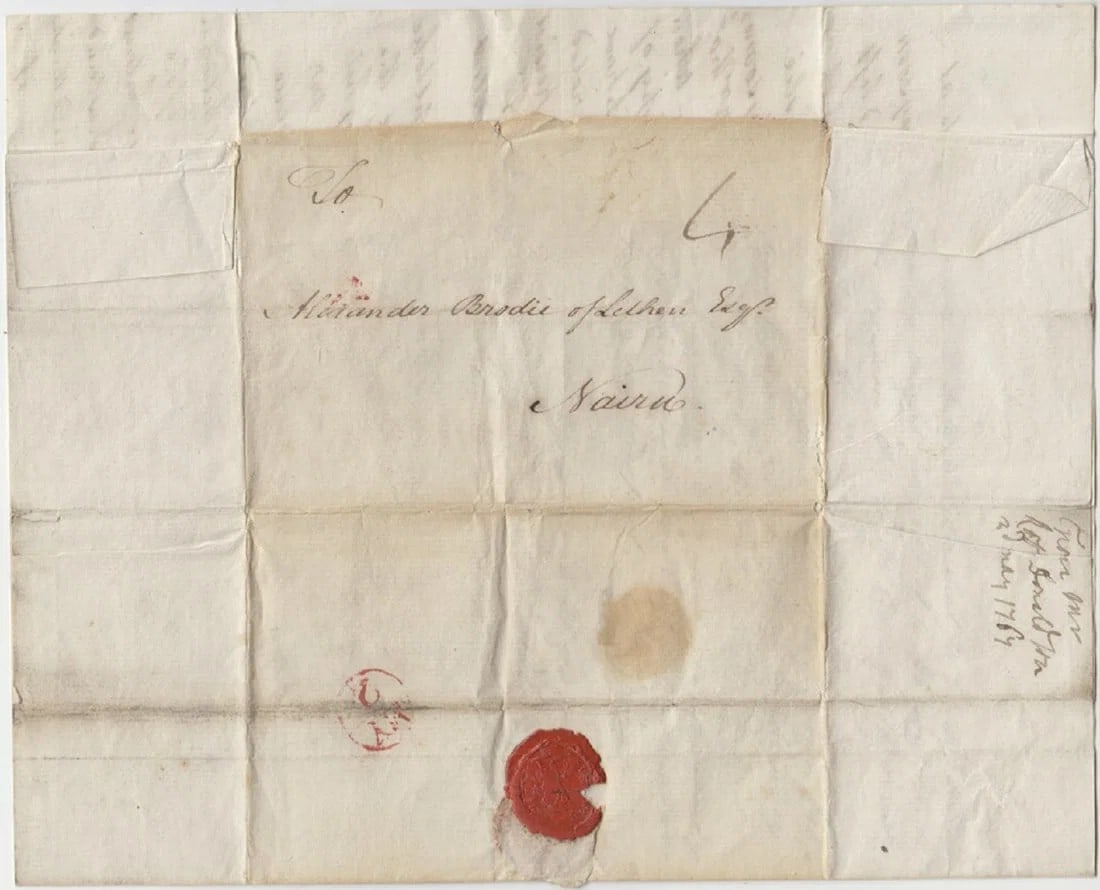 SCOTLAND EARLY LETTER DATED 2ND MAY, 1767, NAIRN (1 of 3)